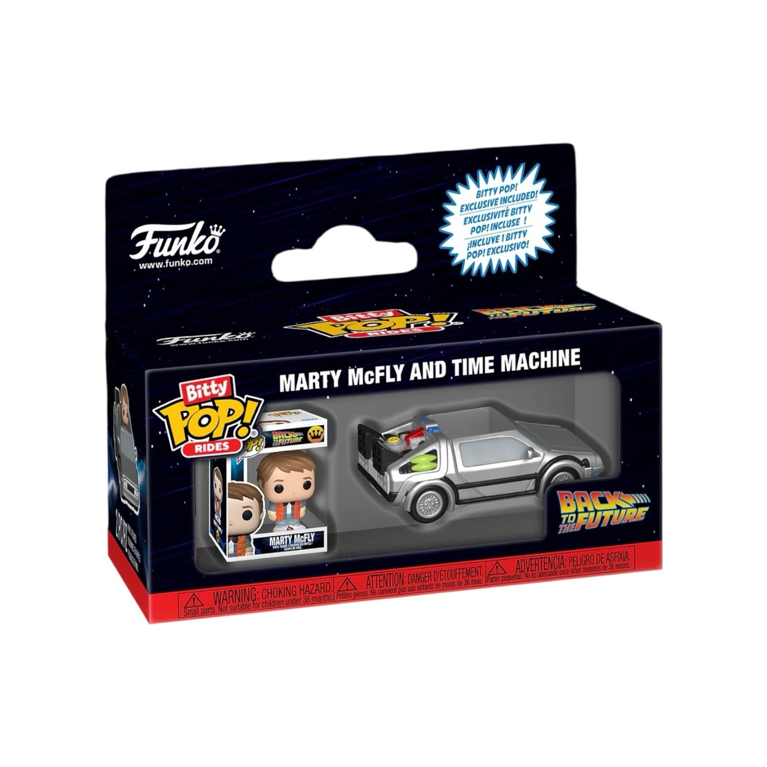 Marty McFly and Time Machine Funko - Bitty Pop Ride - Back to the Future - PREORDER