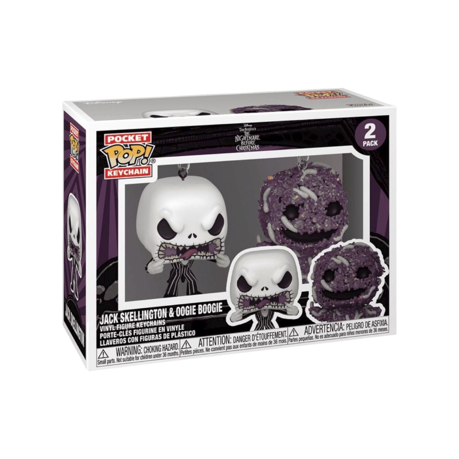 Jack Skellington and Oogie Boogie 2 Pack Funko Pocket Pop Keychain! - The Nightmare Before Christmas