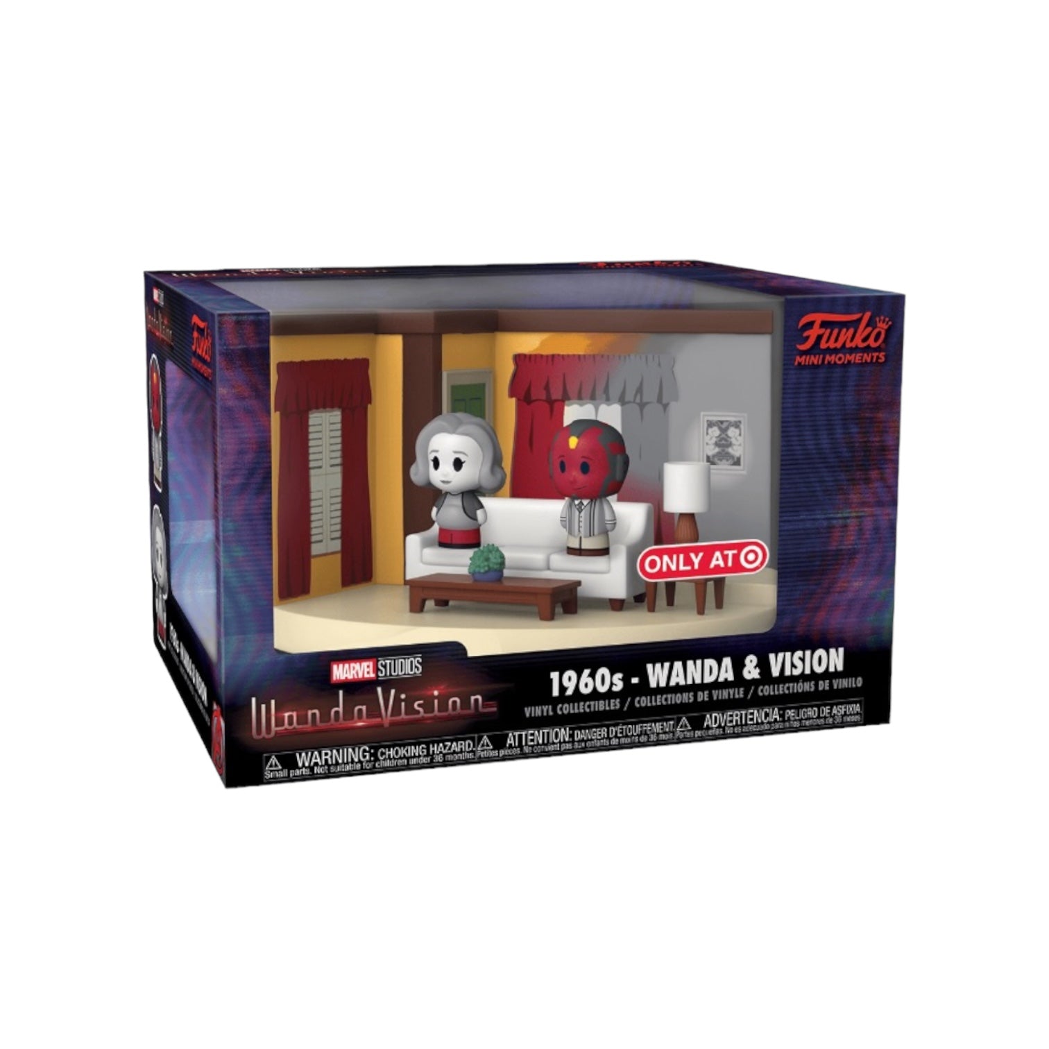 Target exclusive Funko Pop! depicting a 1960s living room scene from Wandavision, showcasing nostalgic design elements.