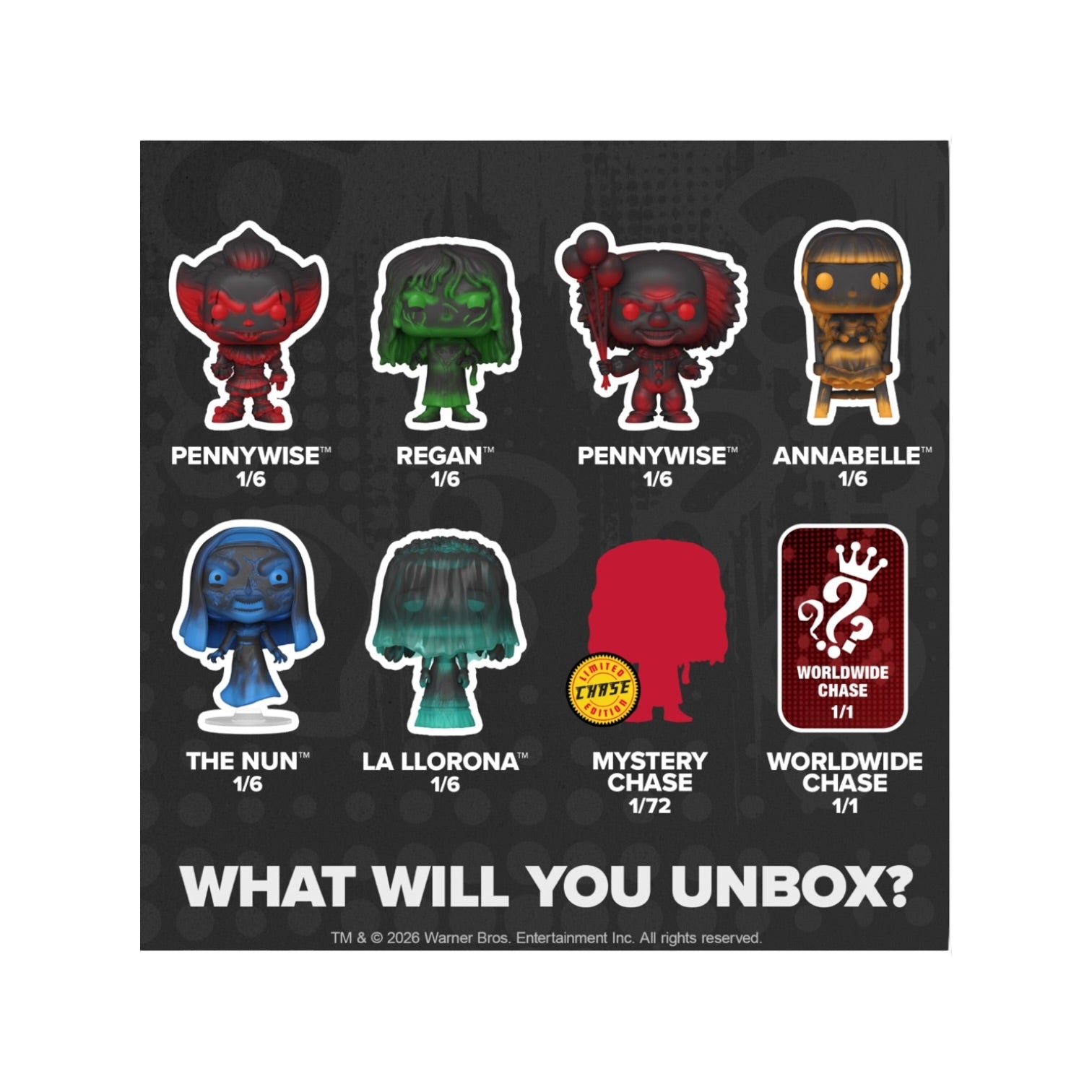 Horror Mystery Funko Pops - Chance of Chase - PREORDER
