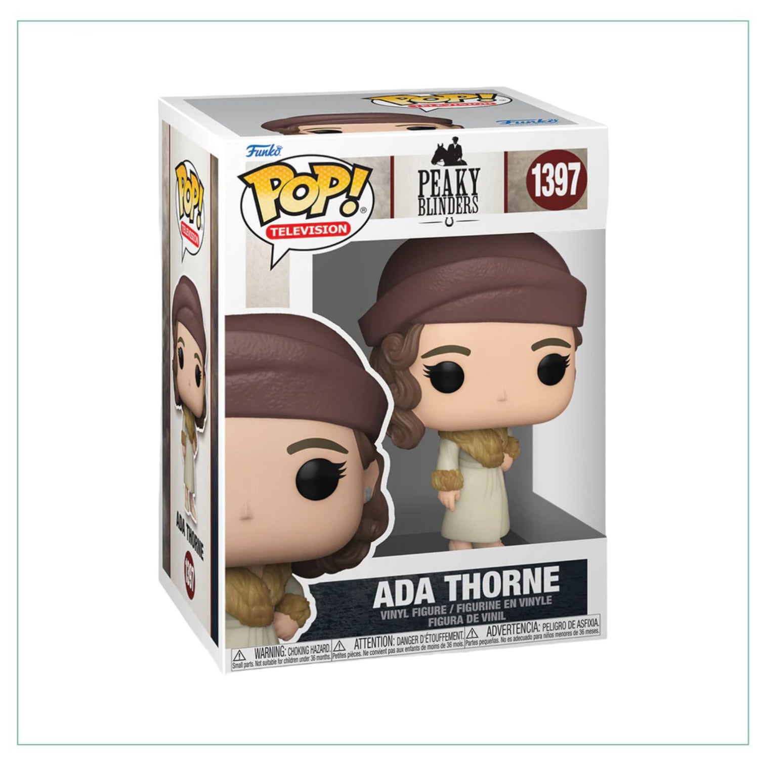 Collectible Funko Pop! of Ada Thorne from Peaky Blinders, featuring her iconic look and detailed design in vibrant colors.