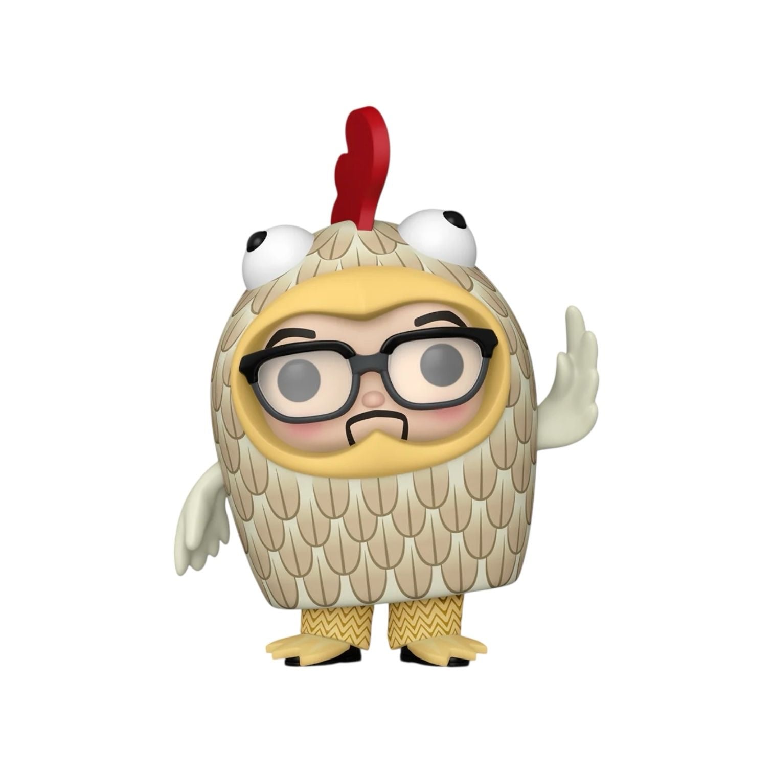 Al from Toy Story wearing his chicken suit