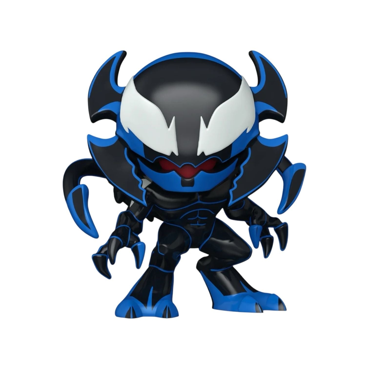 Alien Monster 1528 Funko pop ' Deluxe pop Black alien monster with large white eyes and blue detail -n another great character from Spider-man