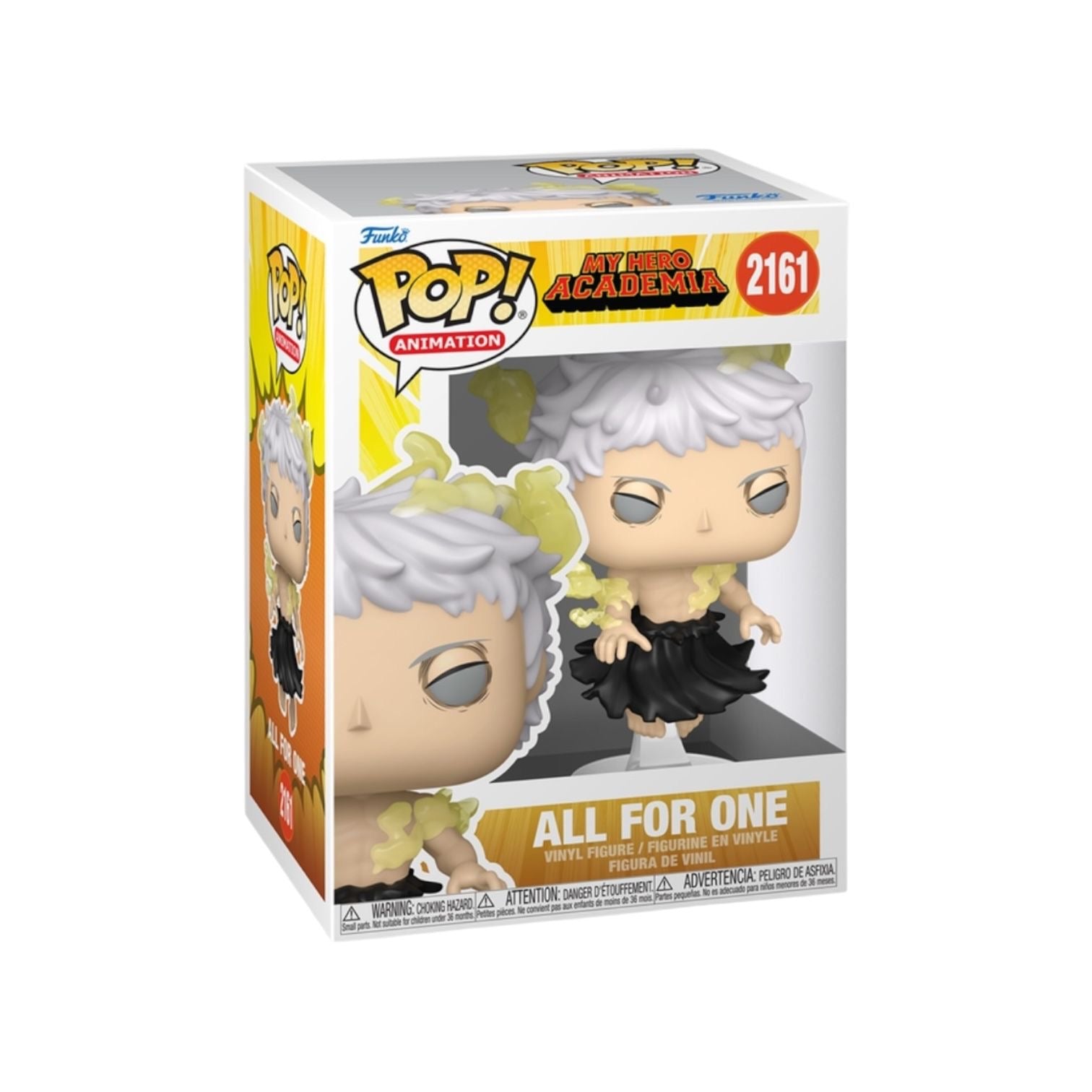 Funko Pop! vinyl figure packaging for 'My Hero Academia' with character in black outfit.