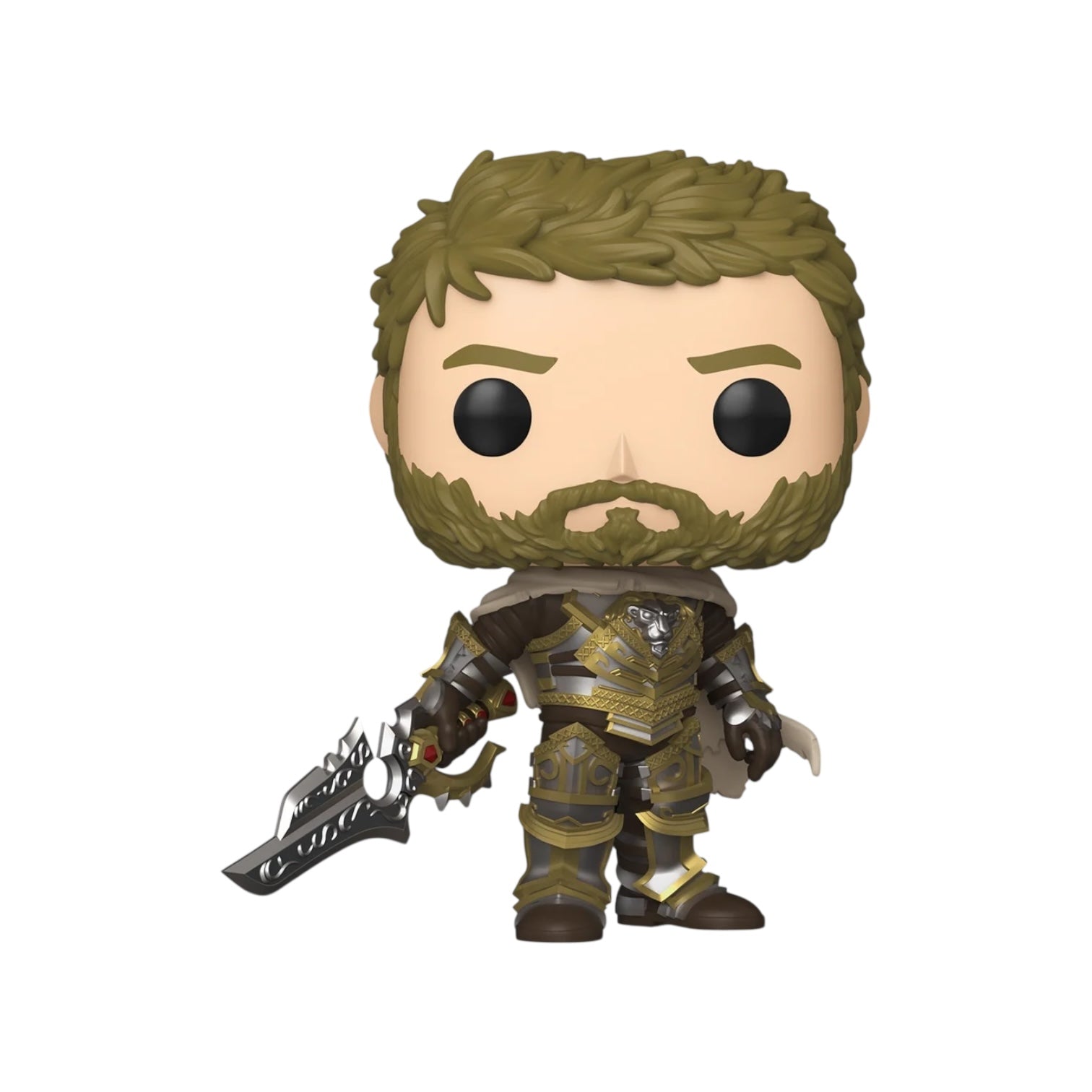 Funko Pop! vinyl figure of a character with armor and weapon on a white background