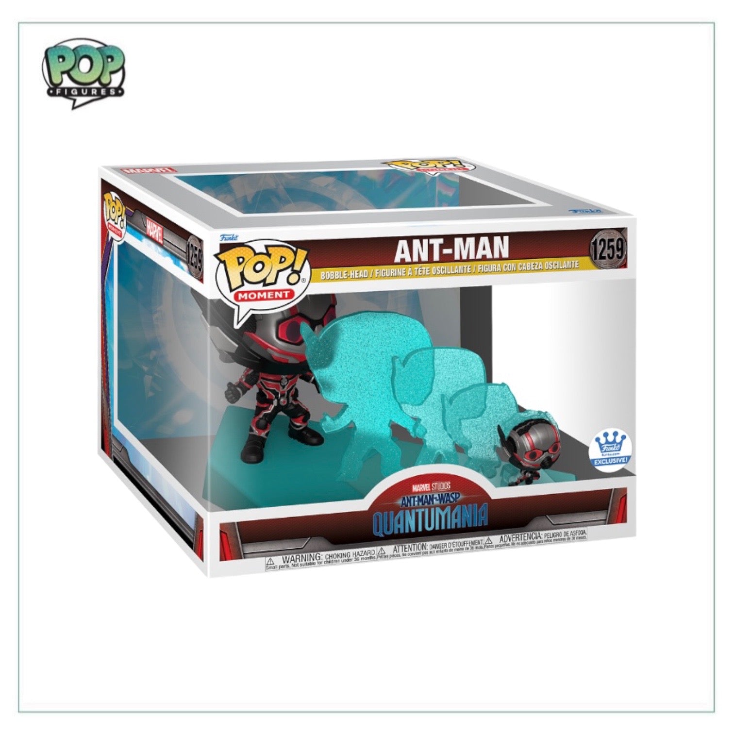 Ant-Man and the Wasp Funko Pop Moment from Quantumania, exclusive to Funko Shop, featuring vibrant colors and detailed design.