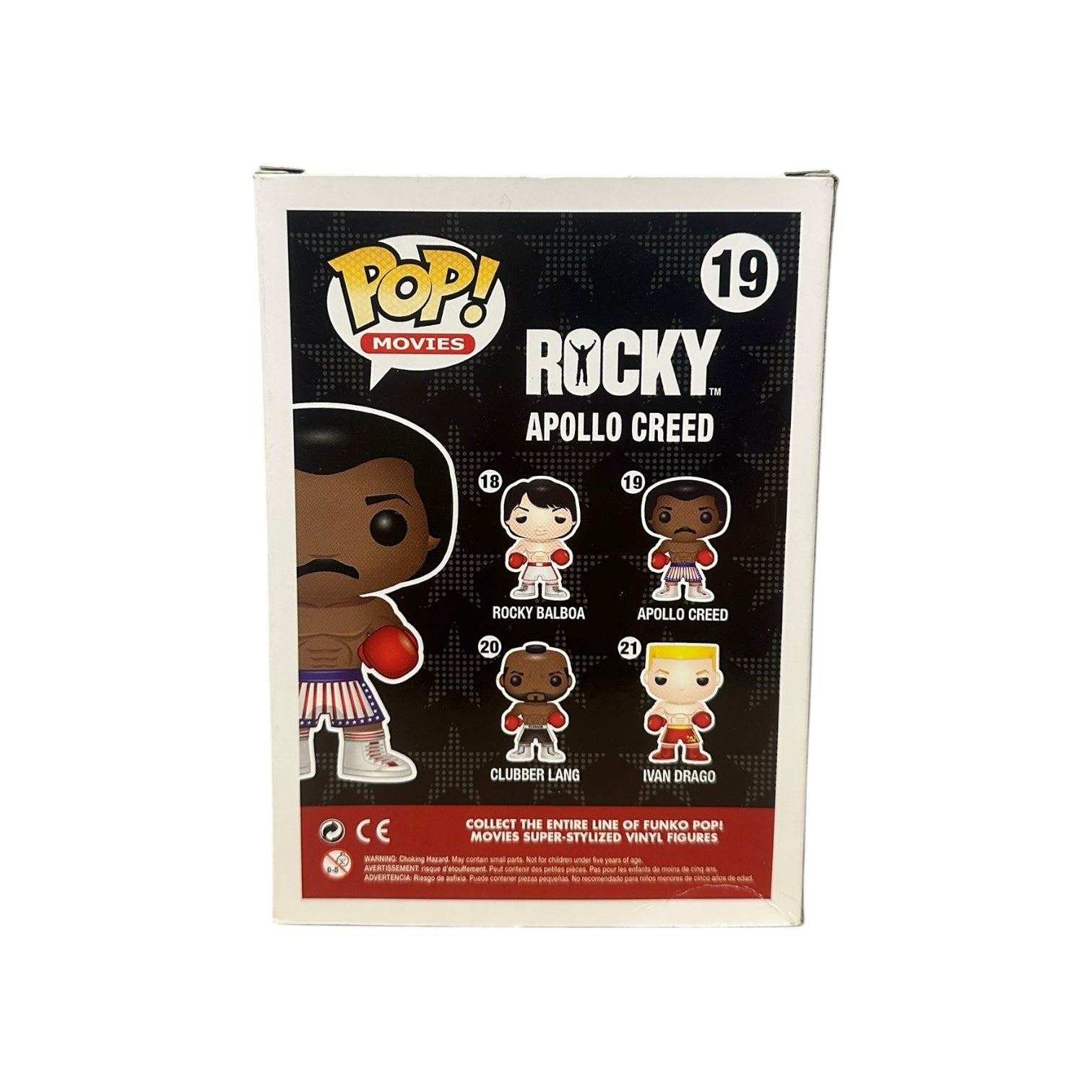 Funko Pop! packaging for Rocky Apollo Creed figure on a white background