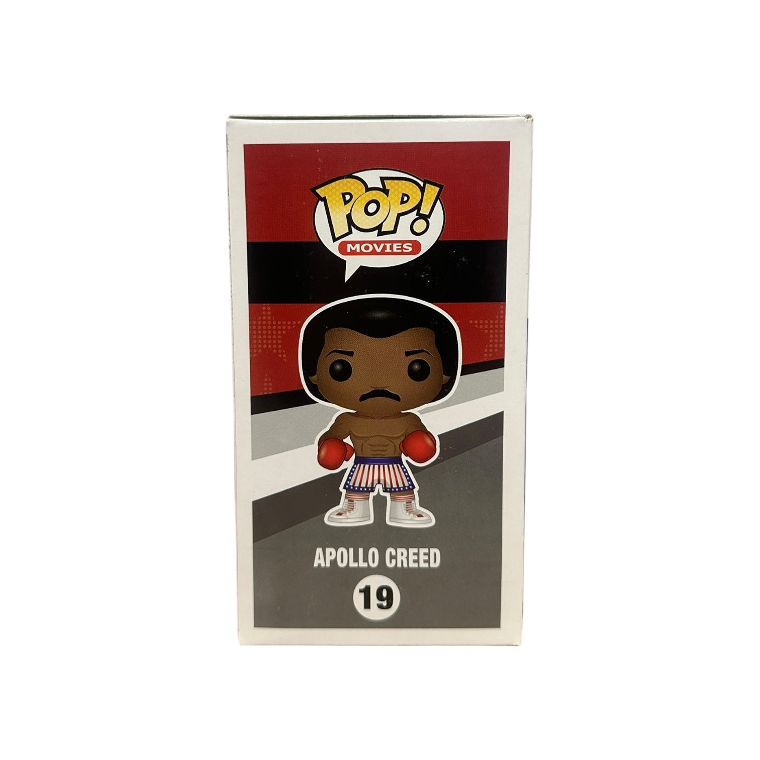 Funko Pop! vinyl figure packaging featuring Apollo Creed from the Rocky series.