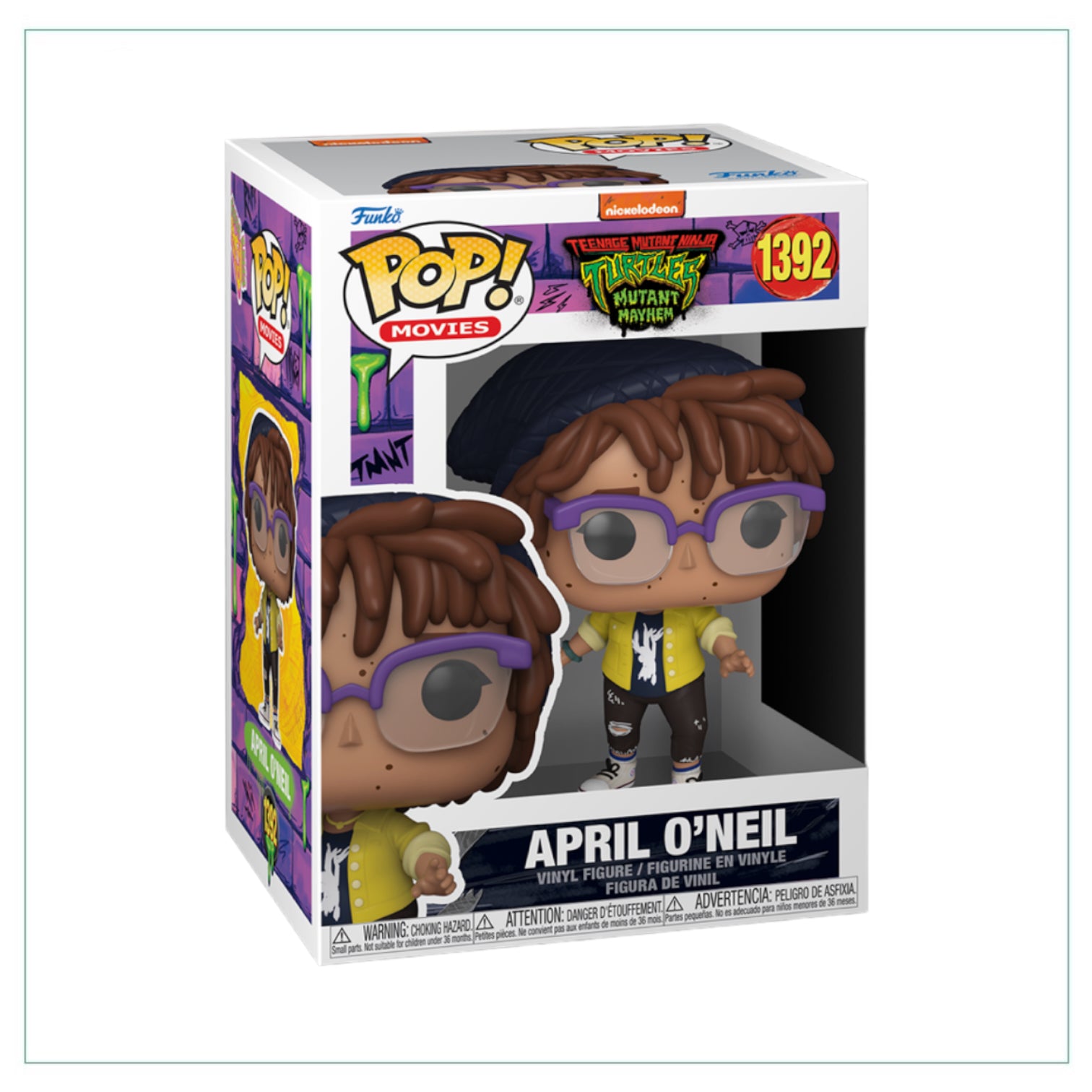 April O’Neil #1392 Funko Pop! from Teenage Mutant Ninja Turtles: Mutant Mayhem, featuring her iconic look and details.
