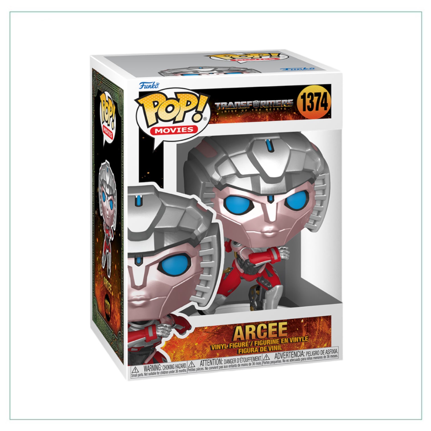 Funko Pop! Arcee #1374 from Transformers Rise of the Beasts, featuring a detailed and colorful representation of the character.
