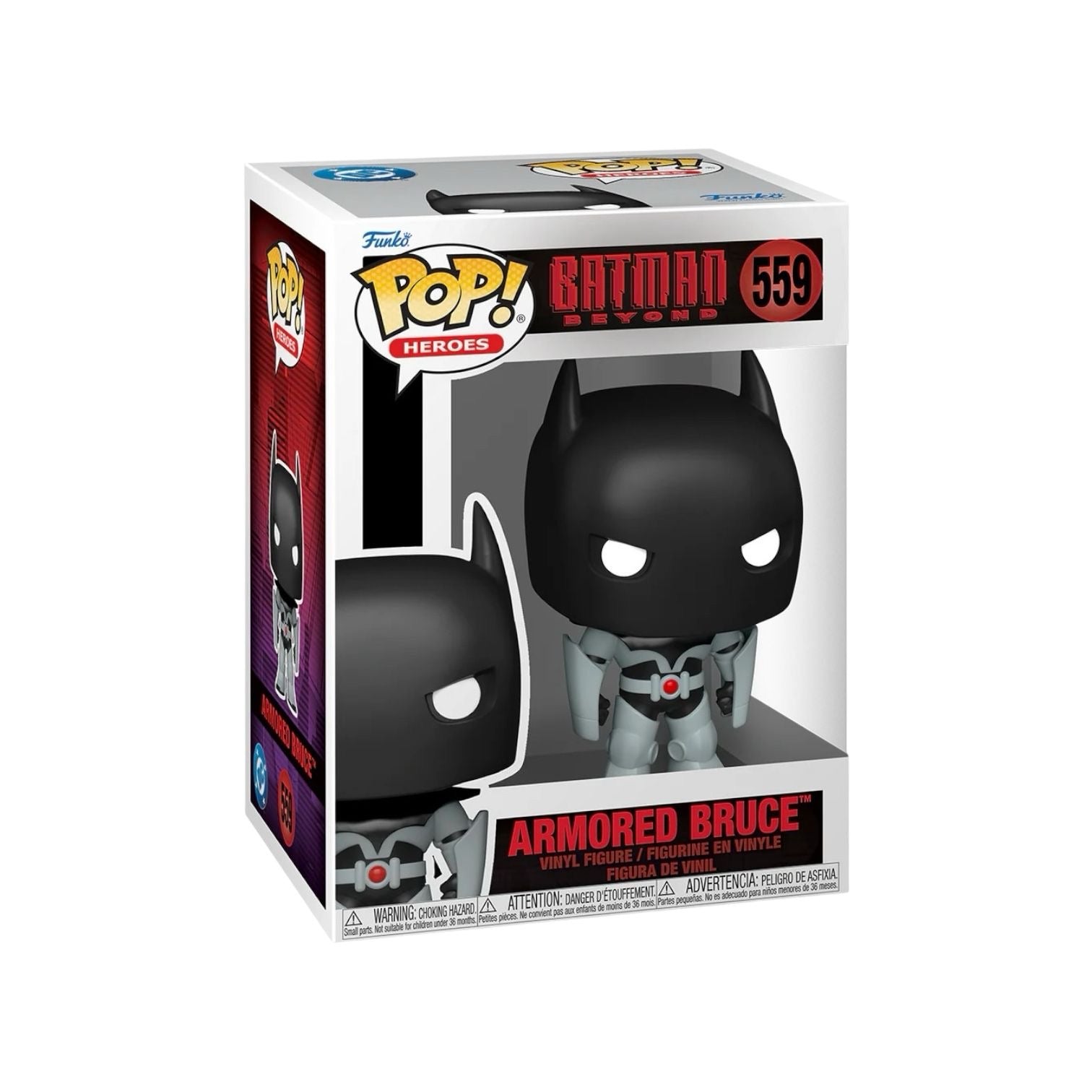 Funko Pop! vinyl figure packaging for Armored Bruce from Batman series