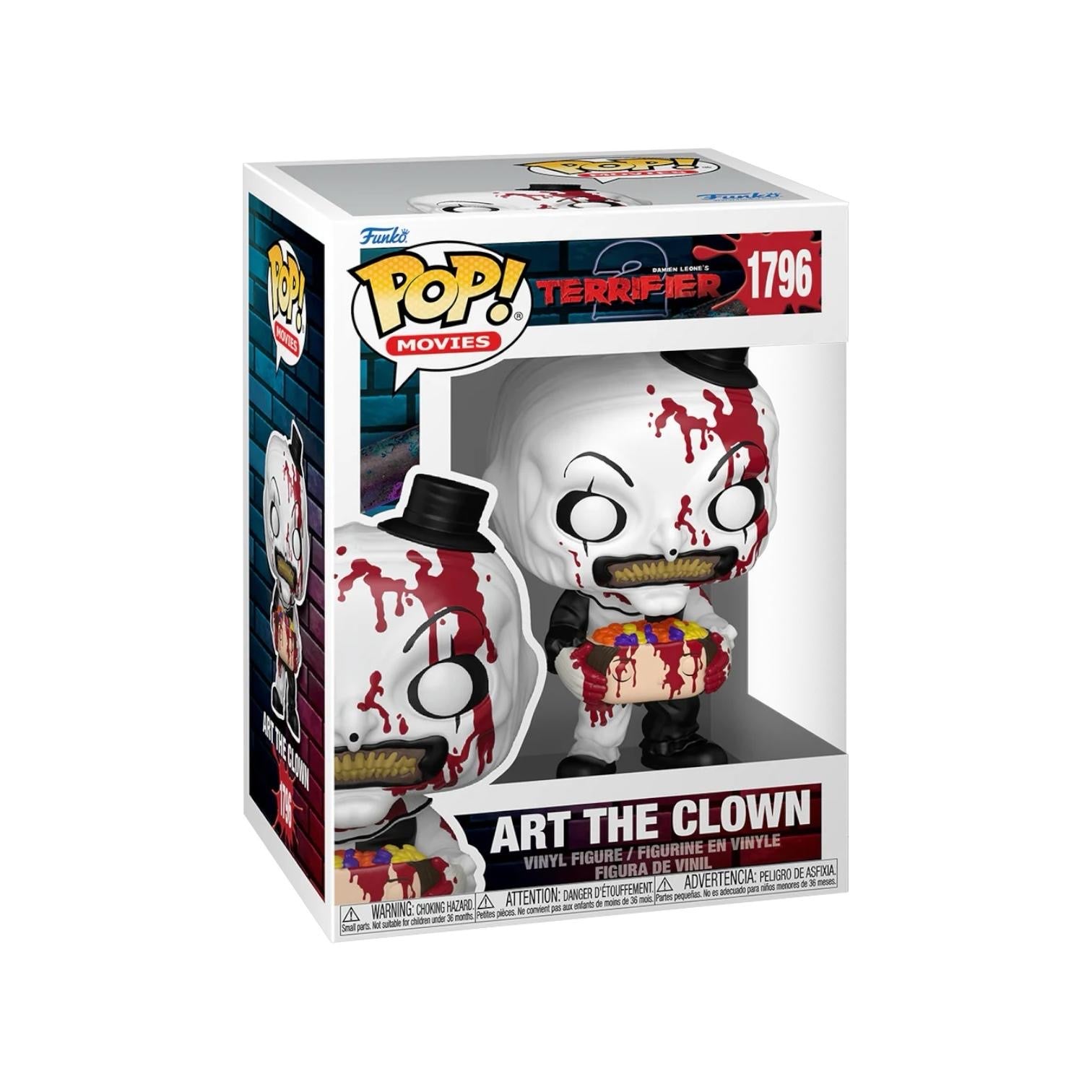Art the Clown has arrived to complete your Terrifier 2 set with a candy-filled head in hand. Vinyl figure is