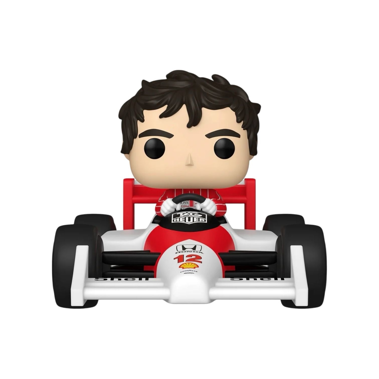 Ayrton Senna is looking to take first place in your collection! Put the pedal to the metal and add this McLaren motorist to your Racing collection as this POP! Ride