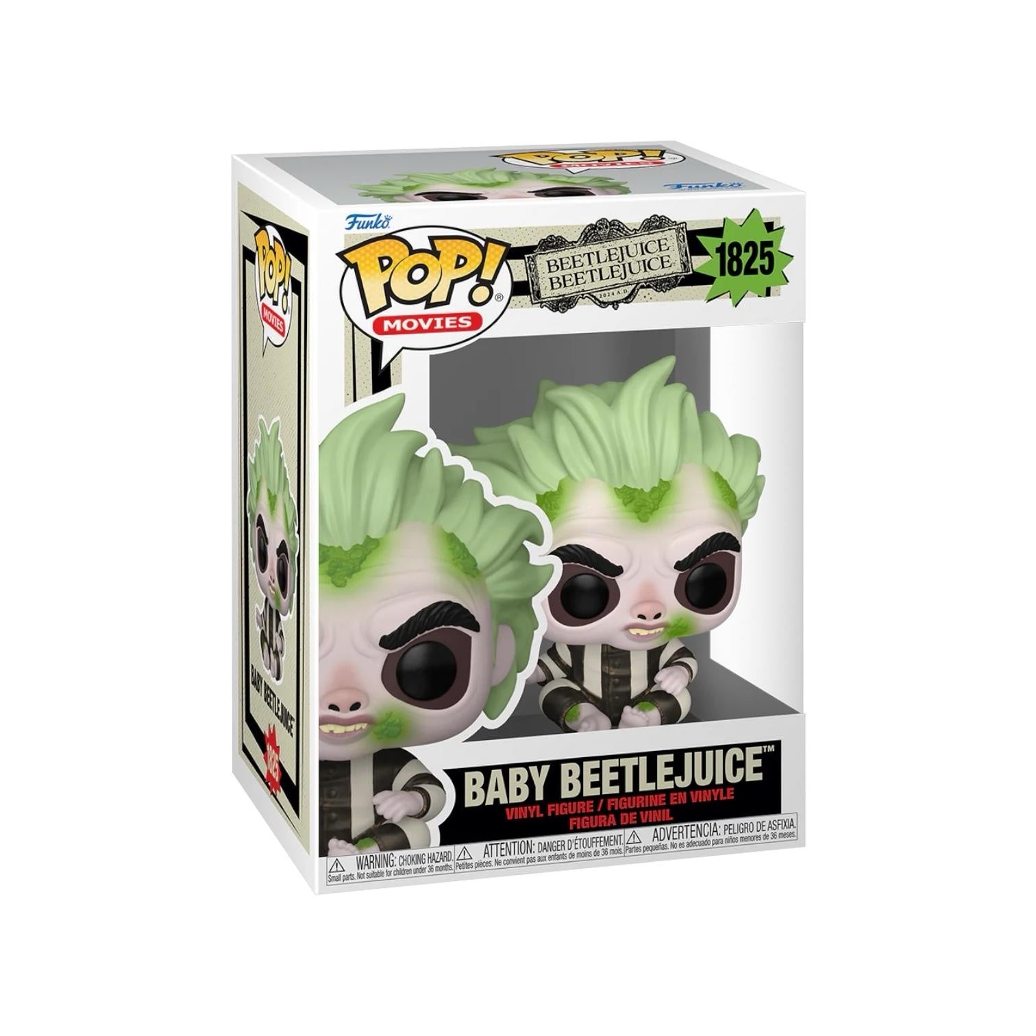 Bring a mischievous twist to your collection with the Baby Beetlejuice #1825 Funko Pop.