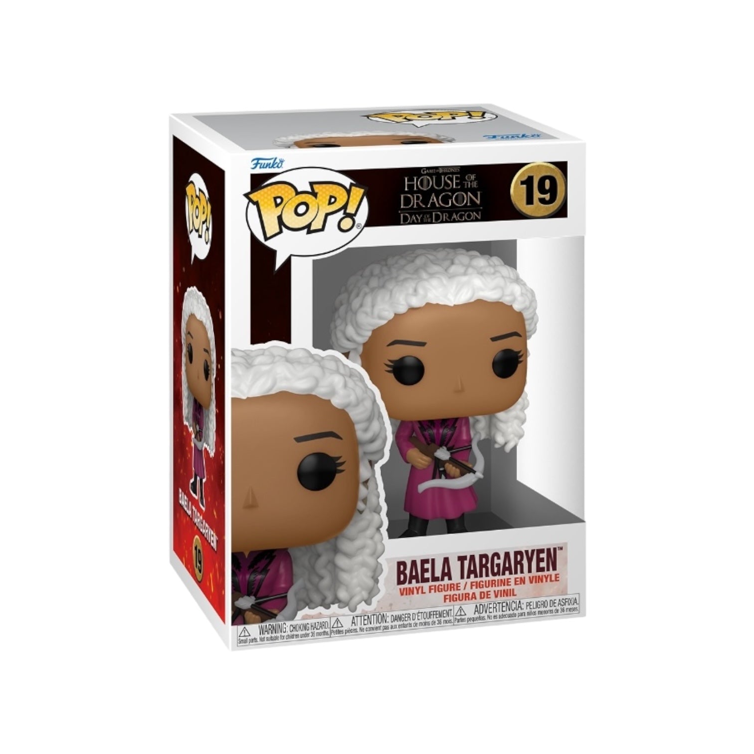 Baela Targaryen #19 Funko Pop! figure from House of the Dragon, showcasing her iconic look and vibrant colors.