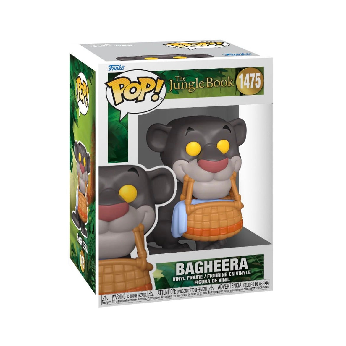 Funko Pop! figure of Bagheera from The Jungle Book, featuring the sleek black panther in a playful pose.