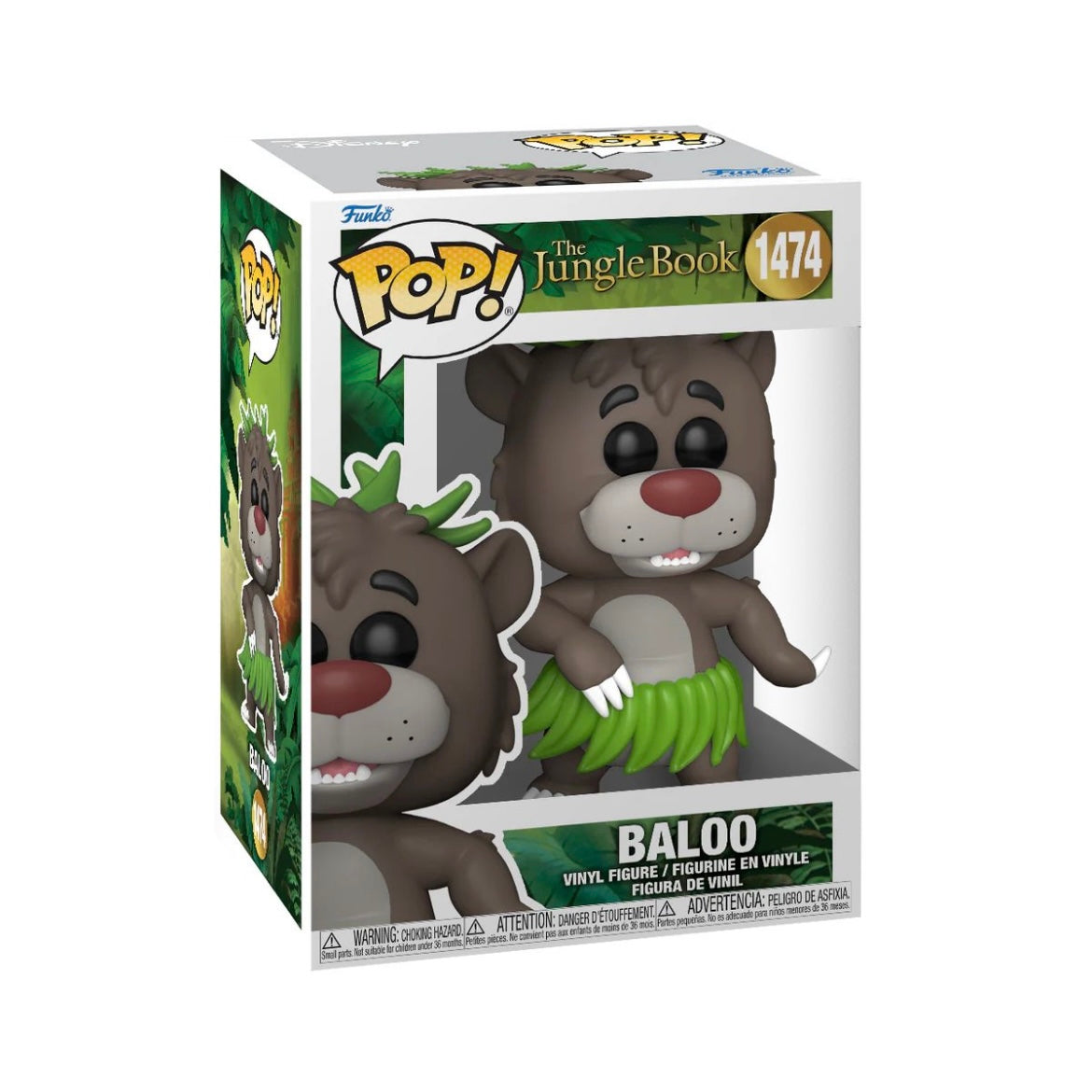 Funko Pop! figure of Baloo the bear from The Jungle Book, smiling and wearing a blue and brown fur design.