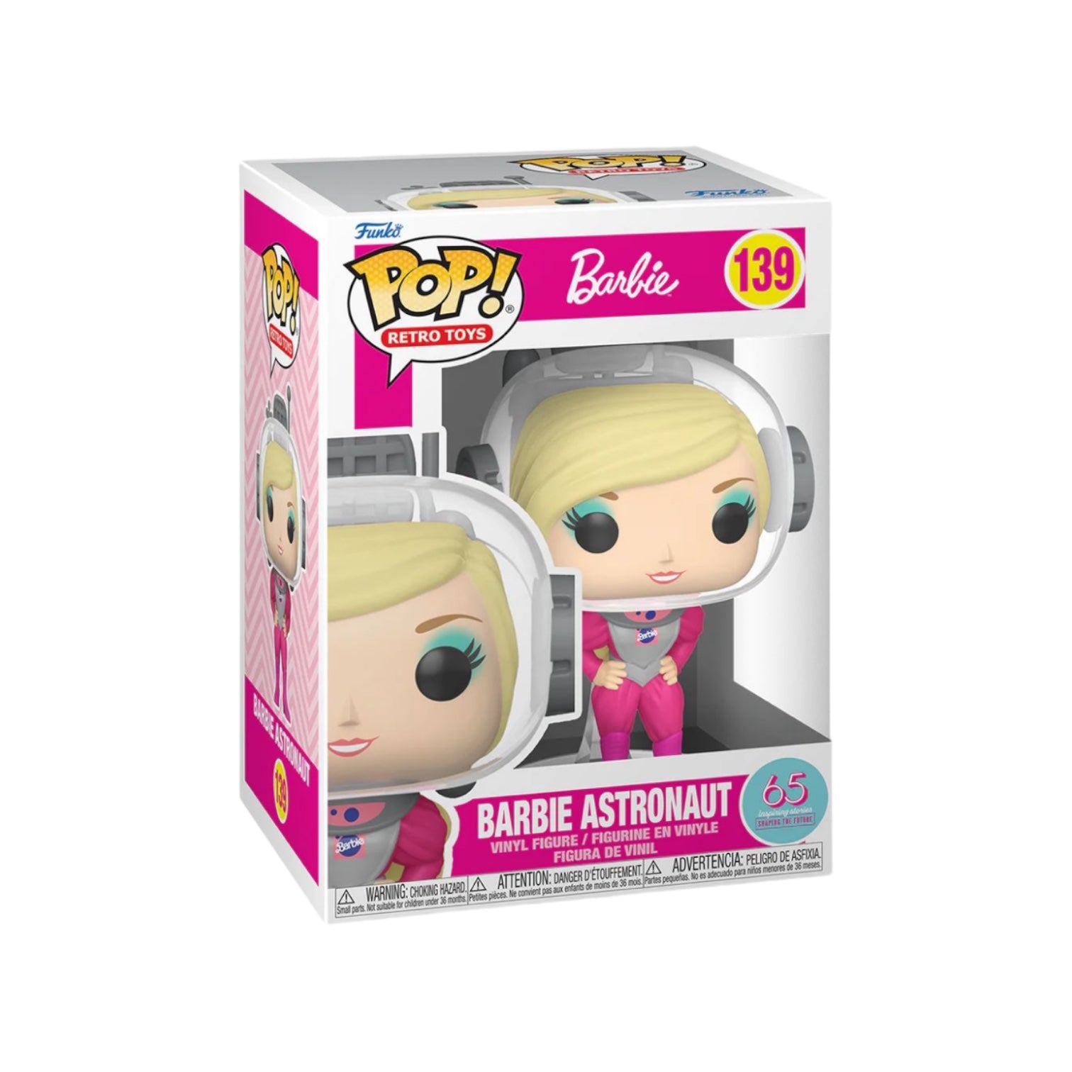 Funko Pop! Barbie Astronaut #139, a collectible figure showcasing Barbie in a space suit, available for preorder.