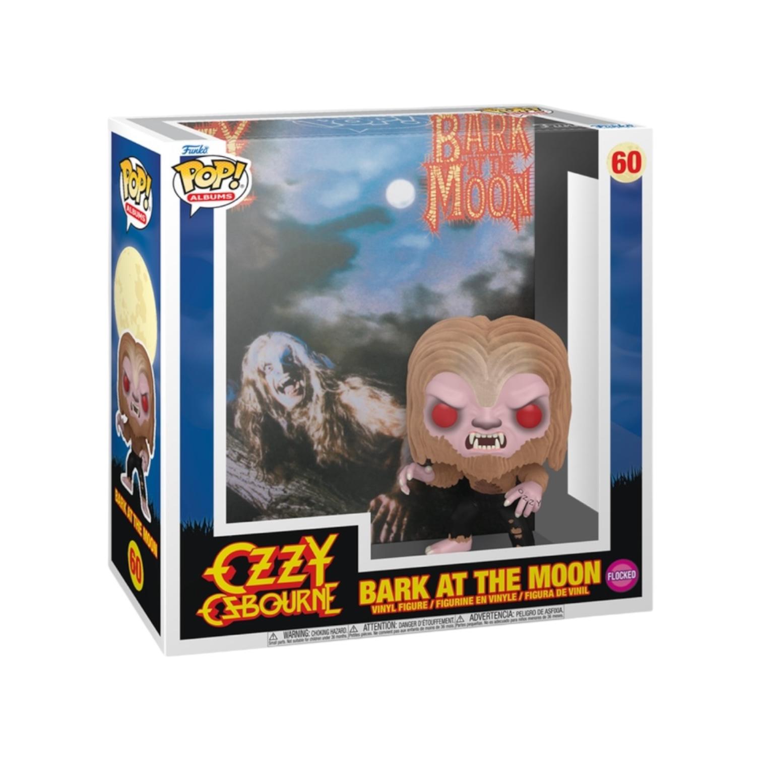 Funko Pop! vinyl figure packaging featuring Ozzy Osbourne with 'Bark at the Moon' design.
