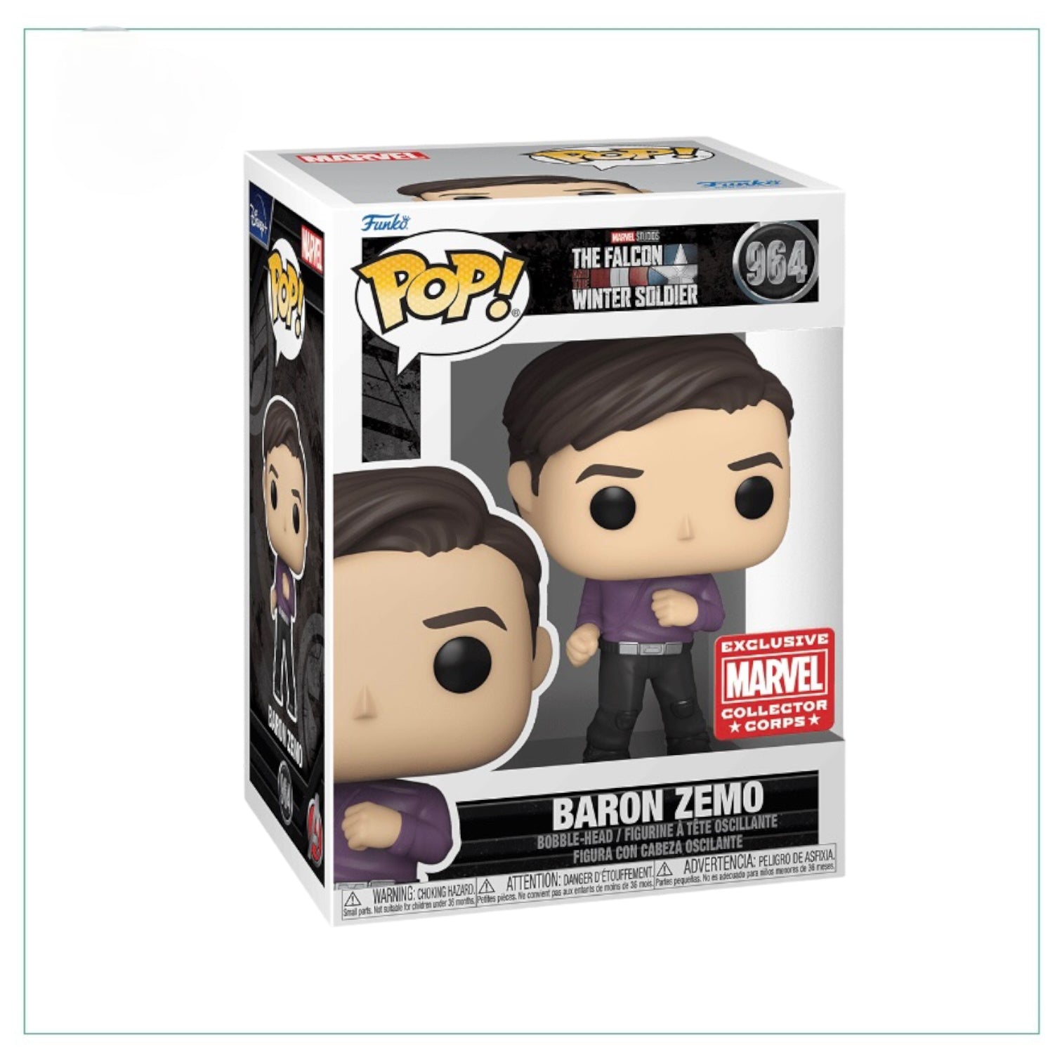 Baron Zemo #964 Funko Pop! figure from The Falcon and The Winter Soldier, exclusive to Marvel Collector Corps.