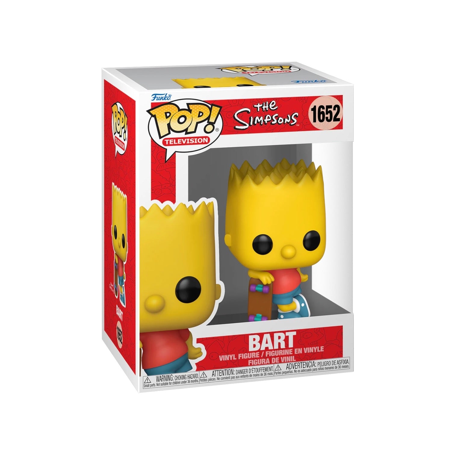 Funko Pop! of Bart Simpson with a skateboard, capturing his mischievous spirit. Available for preorder!