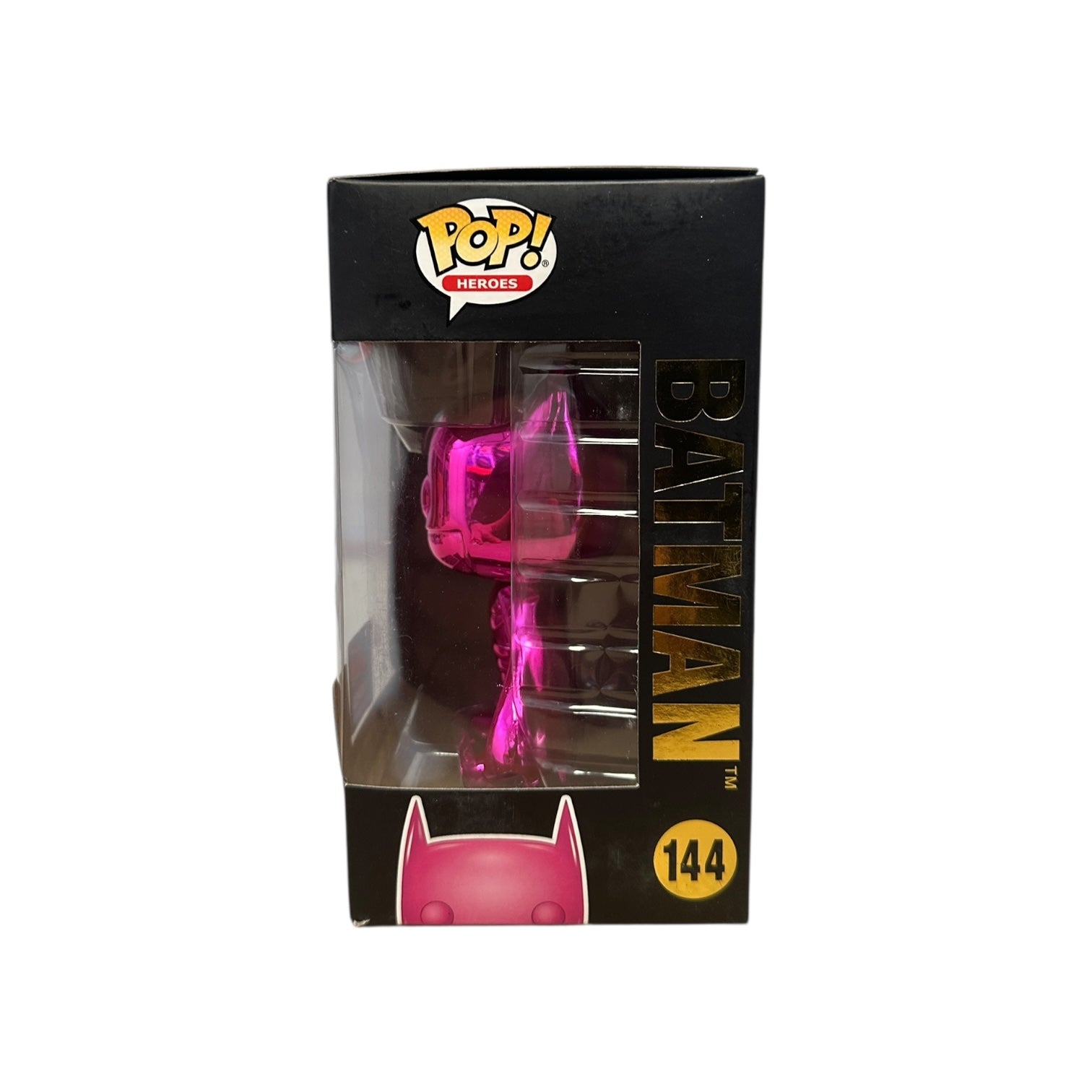 Pop! Heroes Batman figure in packaging with pink design