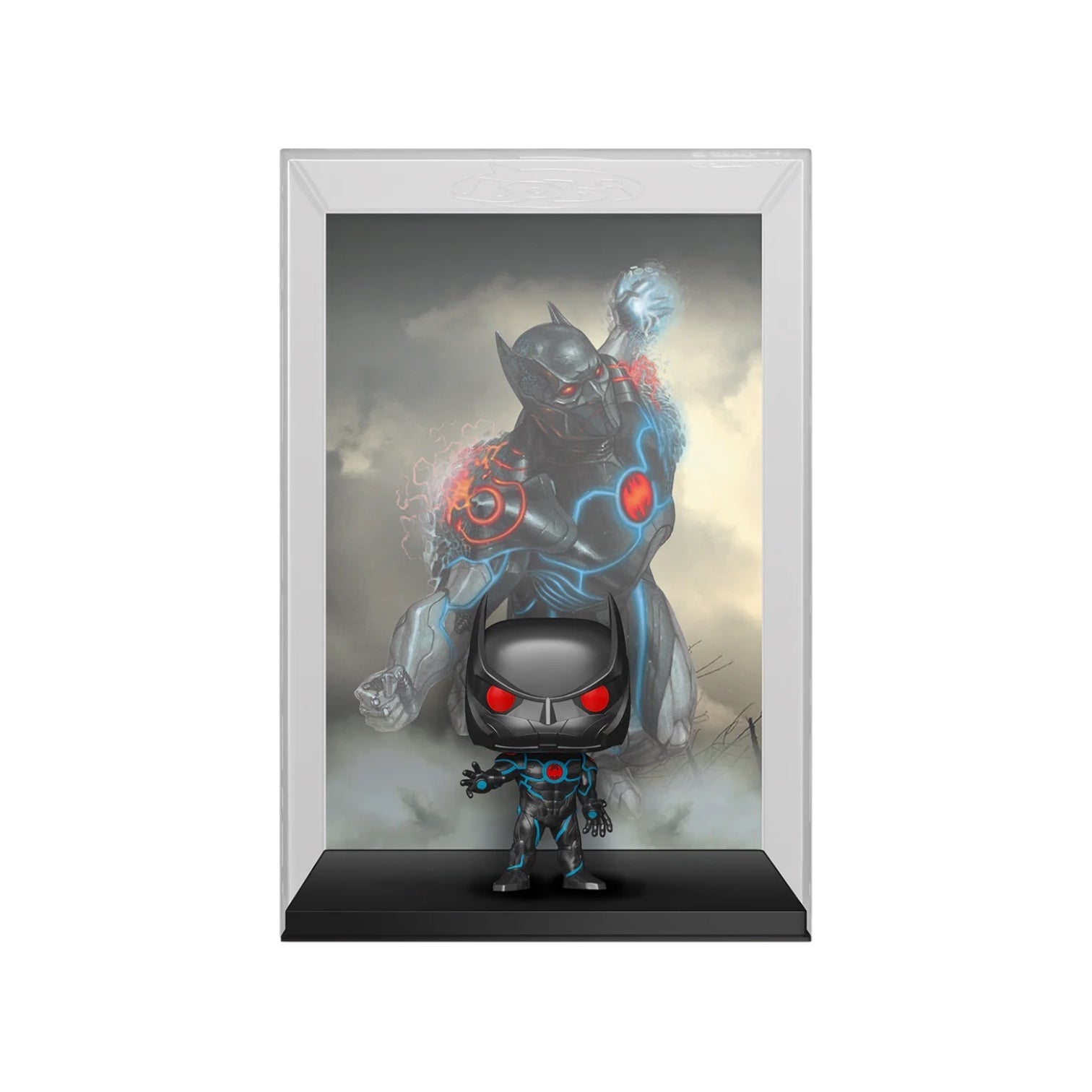 Framed artwork of a superhero character with a dark background