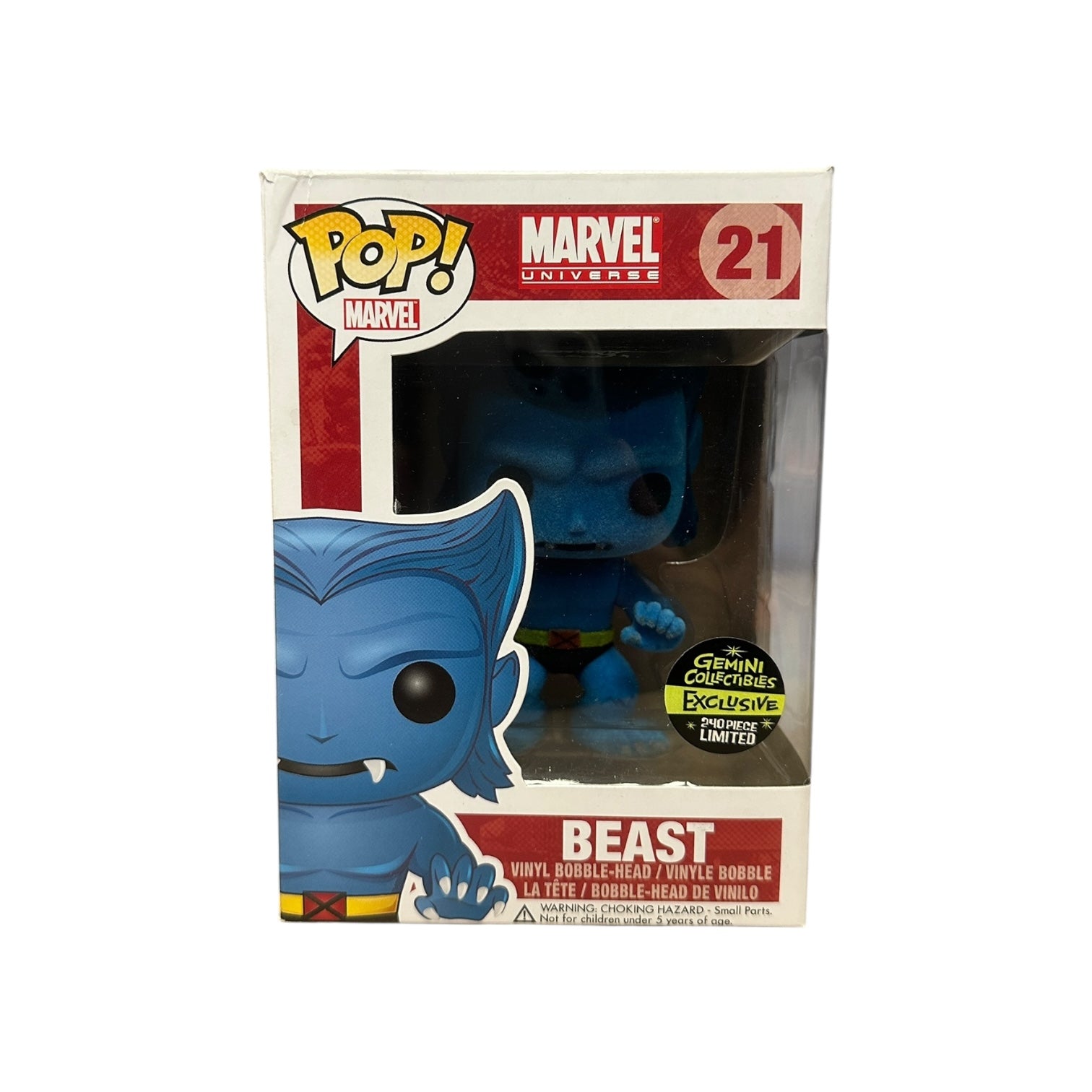 Funko Pop! Marvel Universe Beast figure packaging on a white background