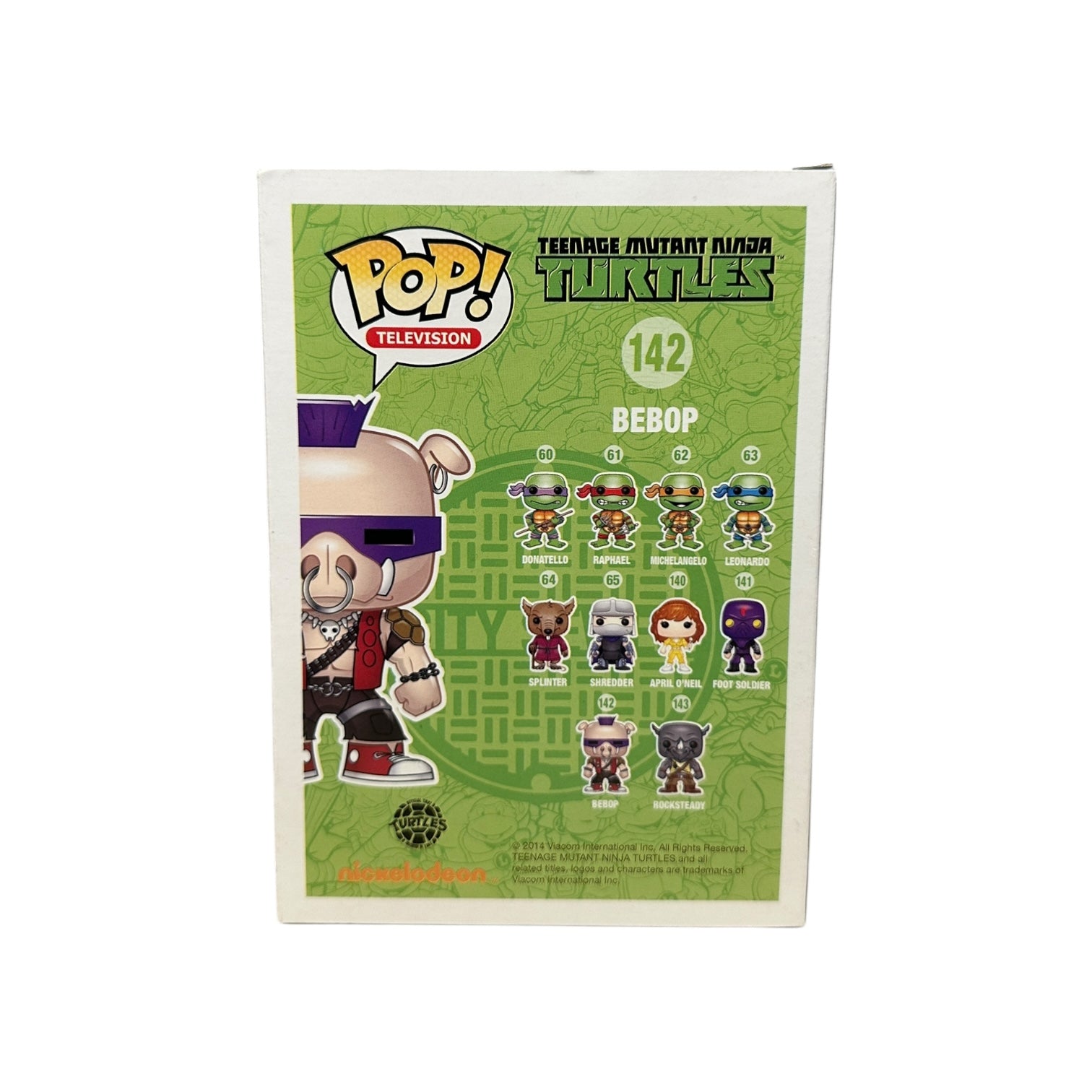Funko Pop! Teenage Mutant Ninja Turtles Bebop figure packaging on a white background