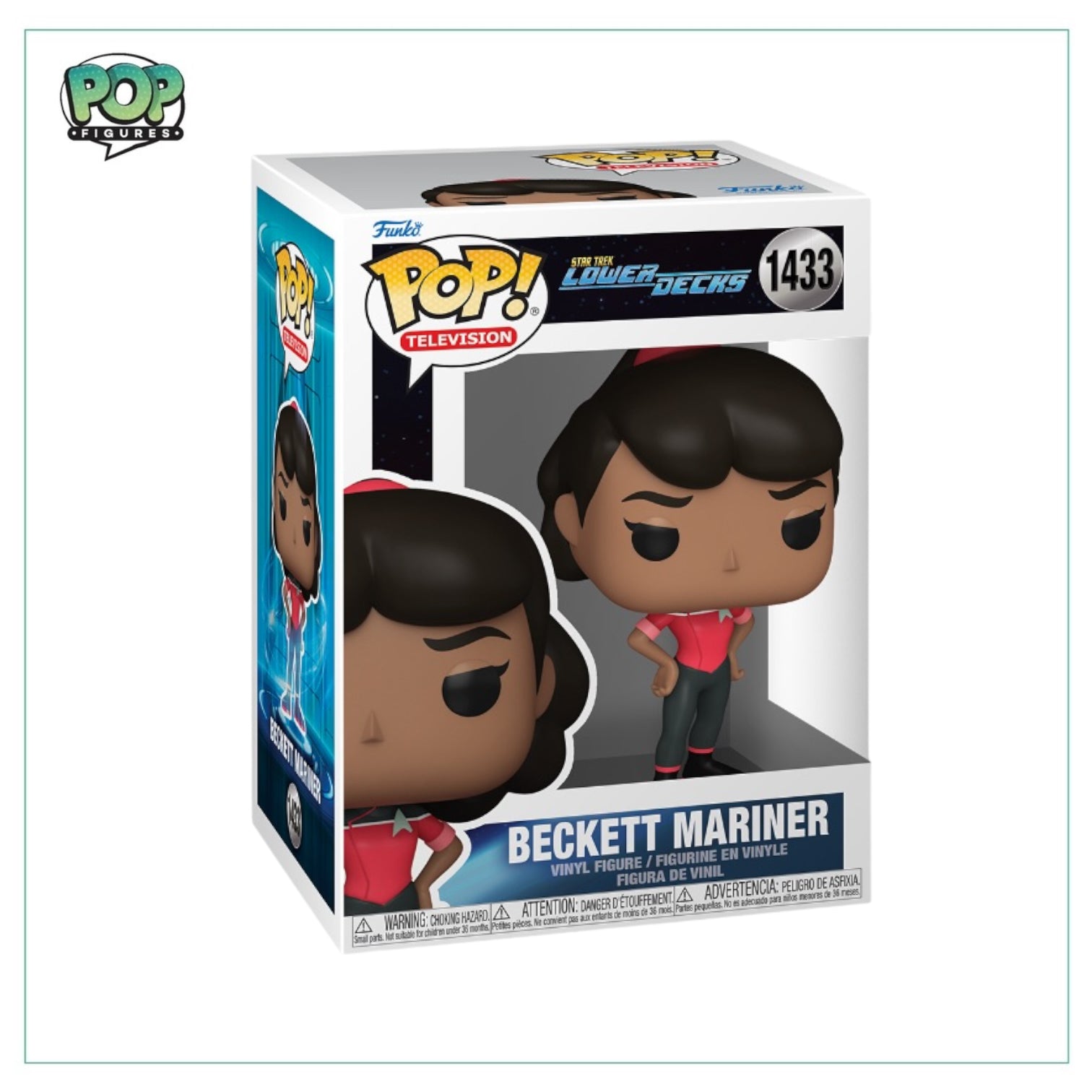 Beckett Mariner Funko Pop! #1433 from Star Trek: Lower Decks, featuring her iconic hairstyle and Starfleet uniform.