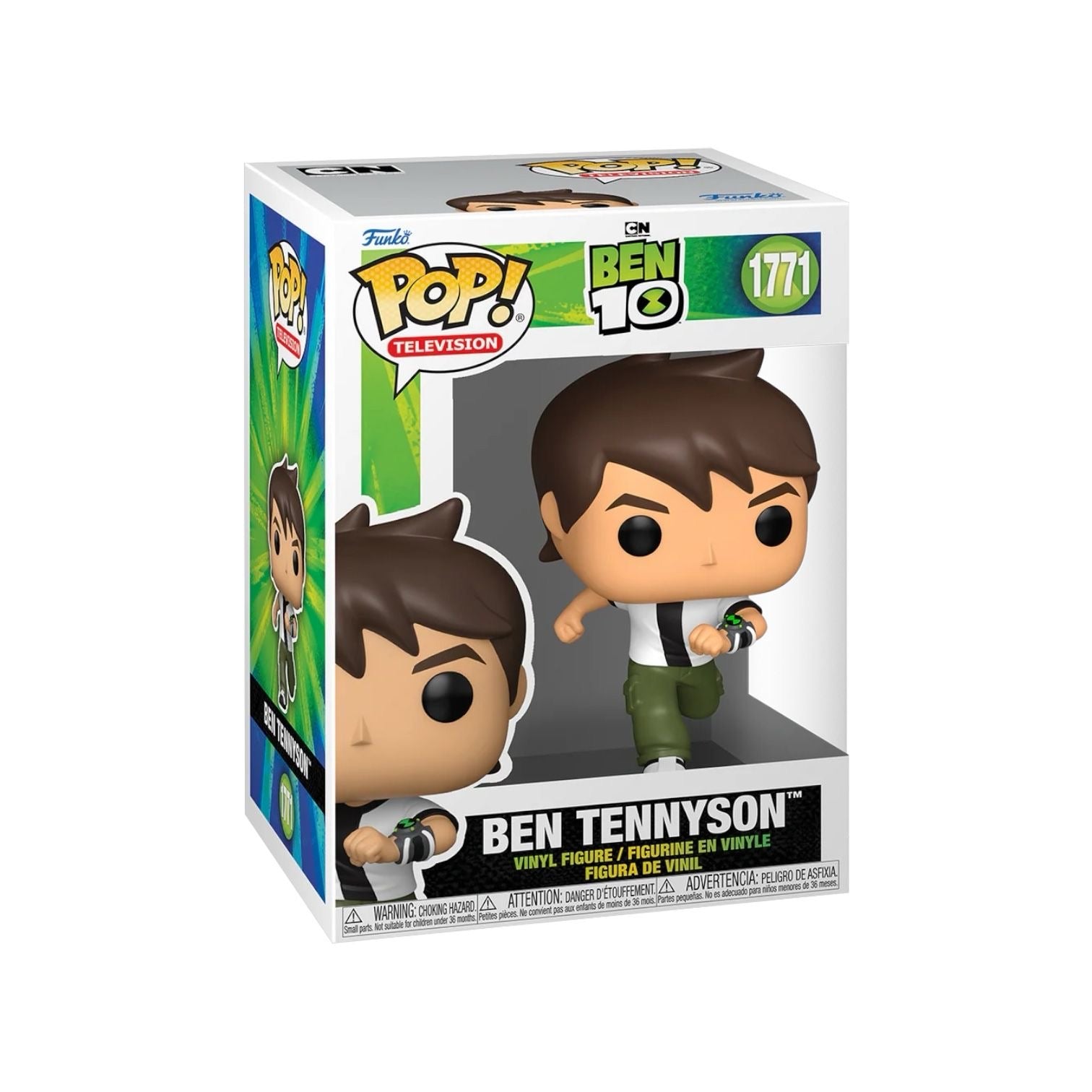 Funko Pop! vinyl figure of Ben Tennyson in packaging with branding elements.