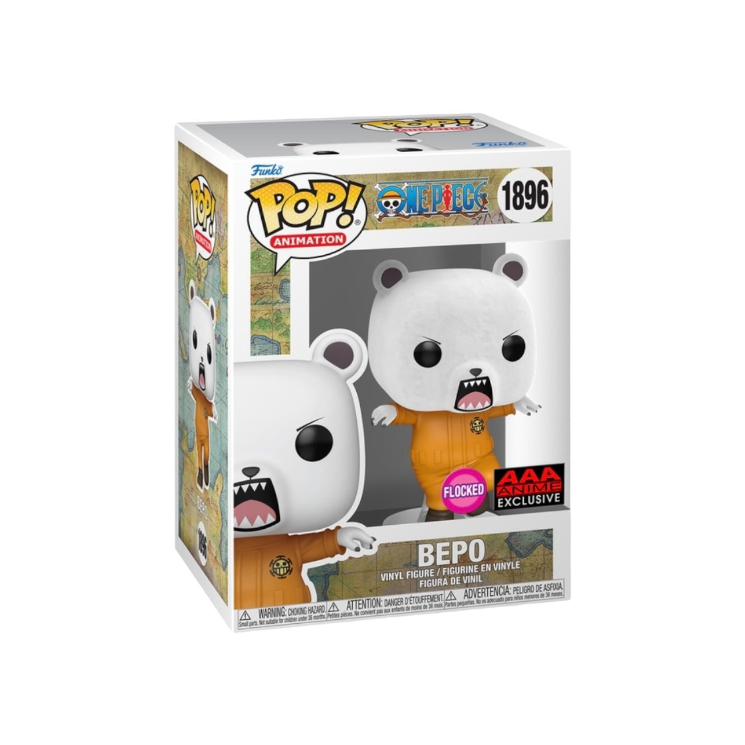 Funko Pop! vinyl figure packaging with 'Bepo' character on a white background