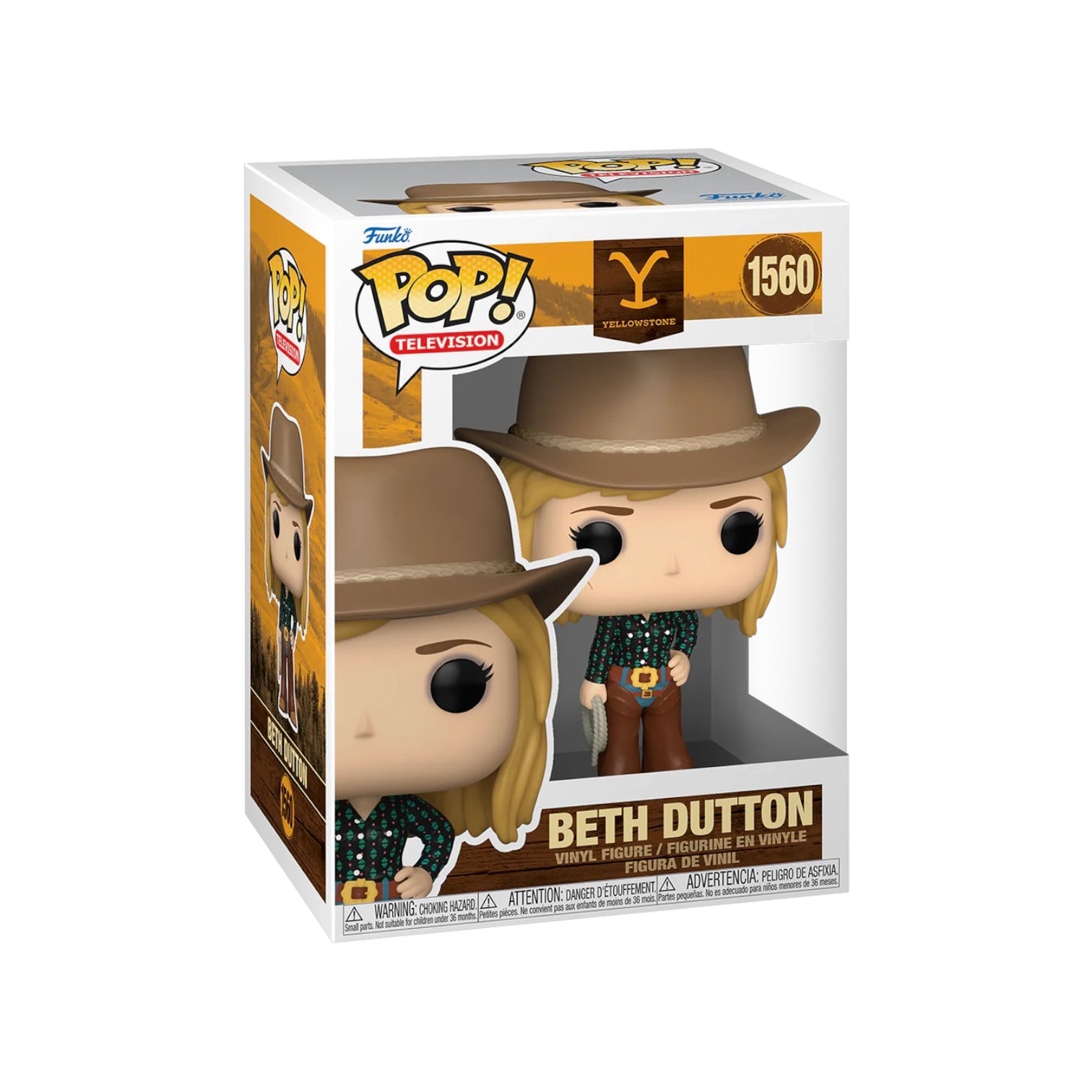 Beth Dutton Funko Pop! figure with lasso, inspired by Yellowstone, showcasing her fierce character in a collectible design.