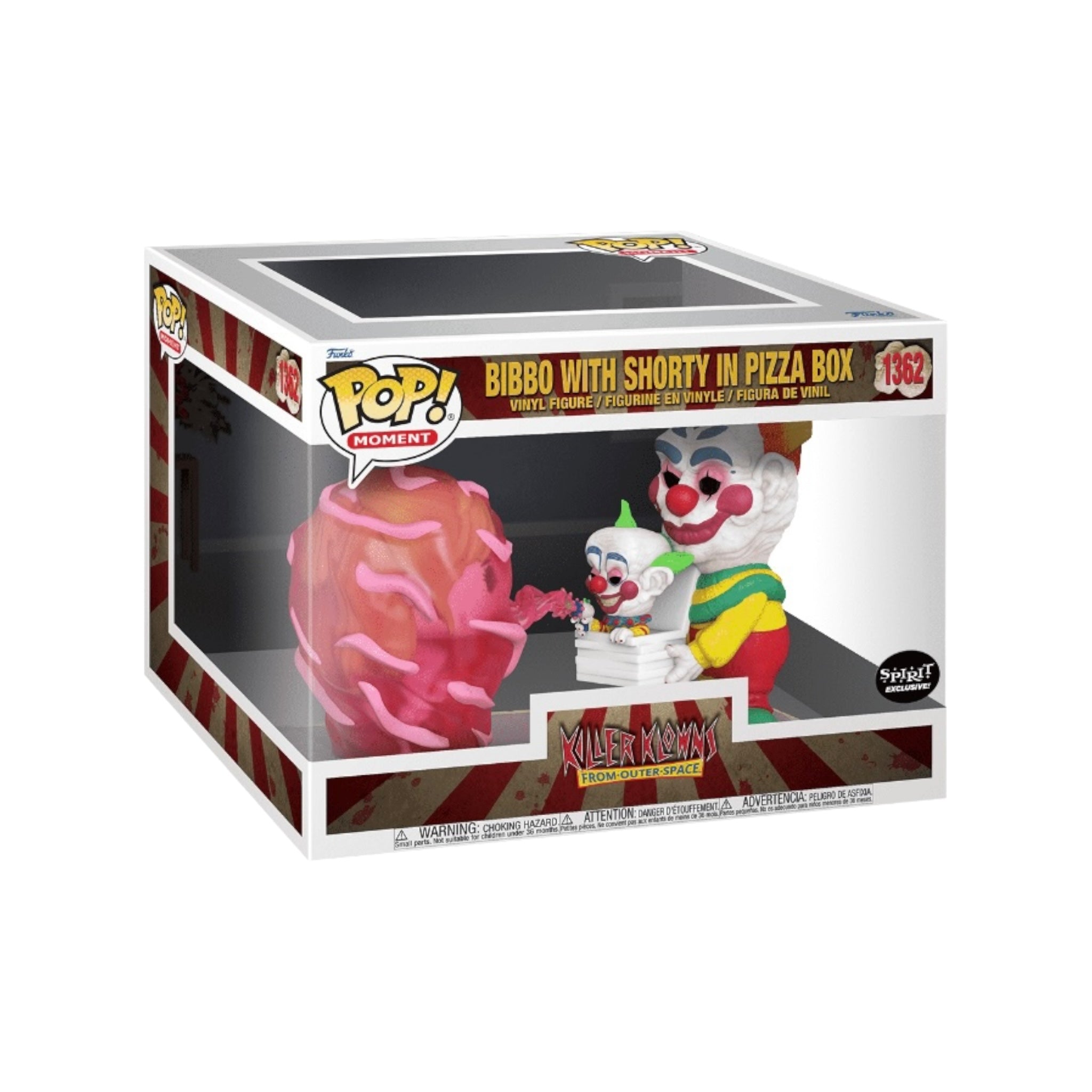 Bibbo and Shorty from Killer Klowns From Outer Space in a pizza box Funko Pop Movie Moment, Spirit Exclusive #1362.