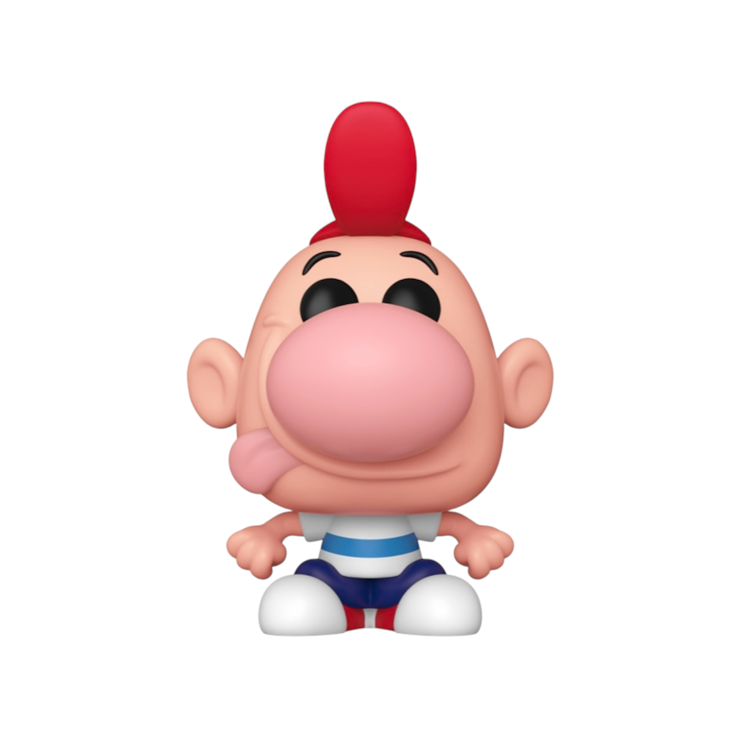 Billy from the Cartoon Network show Billy and Mandy, Wearing blue trousers and and blue and white horizontal striped t-shirt with red cap