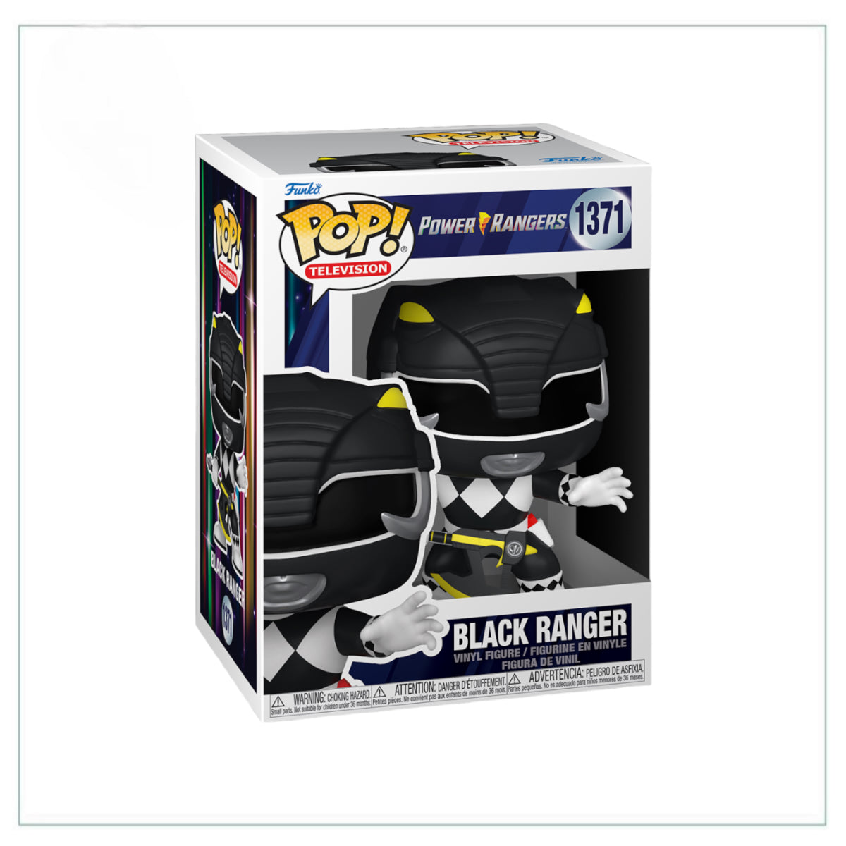 Black Ranger #1371 Funko Pop! from Power Rangers, showcasing the beloved character in a vibrant and collectible figure.