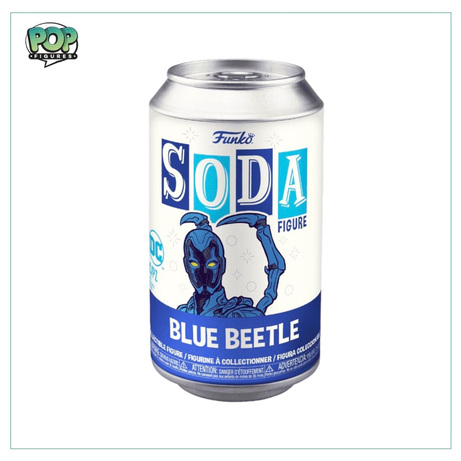 Blue Beetle Funko Soda Vinyl Figure from DC Comics, featuring a chance of a rare chase variant.