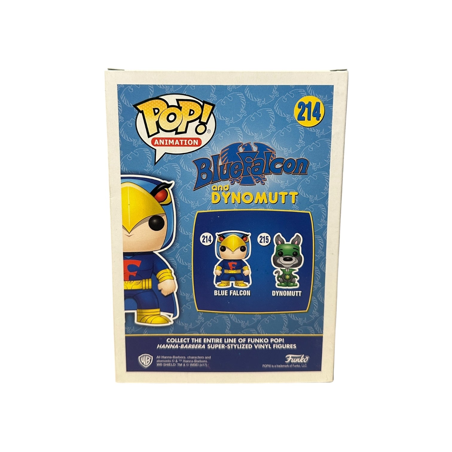 Funko Pop! vinyl of Blue Falcon back of the box
