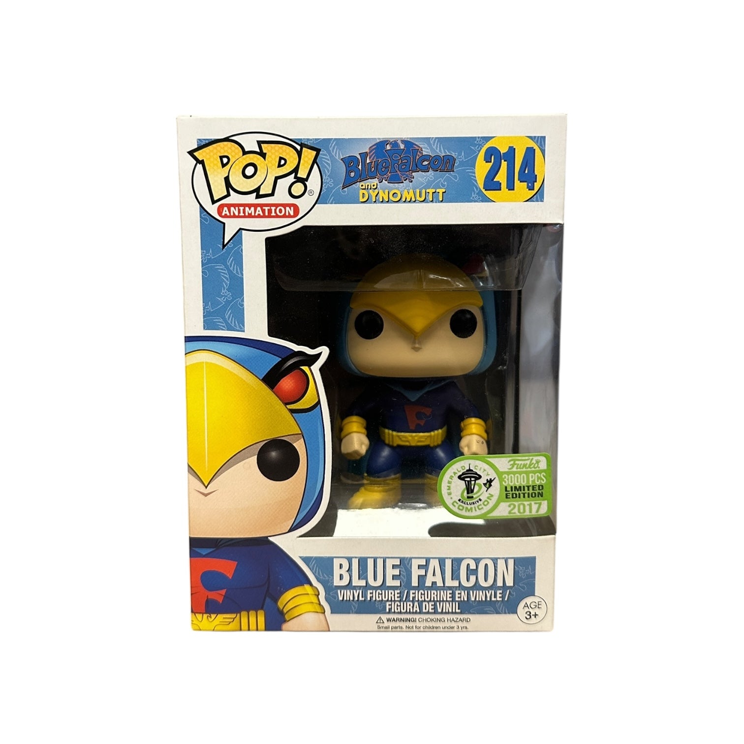 Funko Pop! vinyl of Blue Falcon Front of box