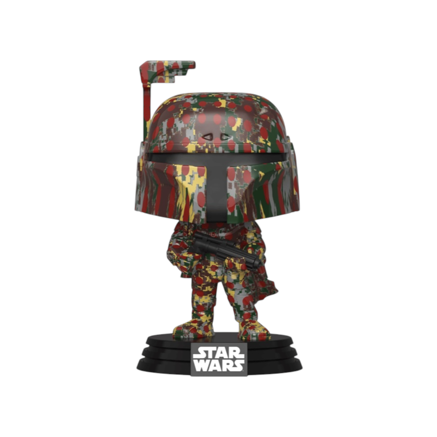 Boba Fett 216 Funko pop in a multicoloured camo style