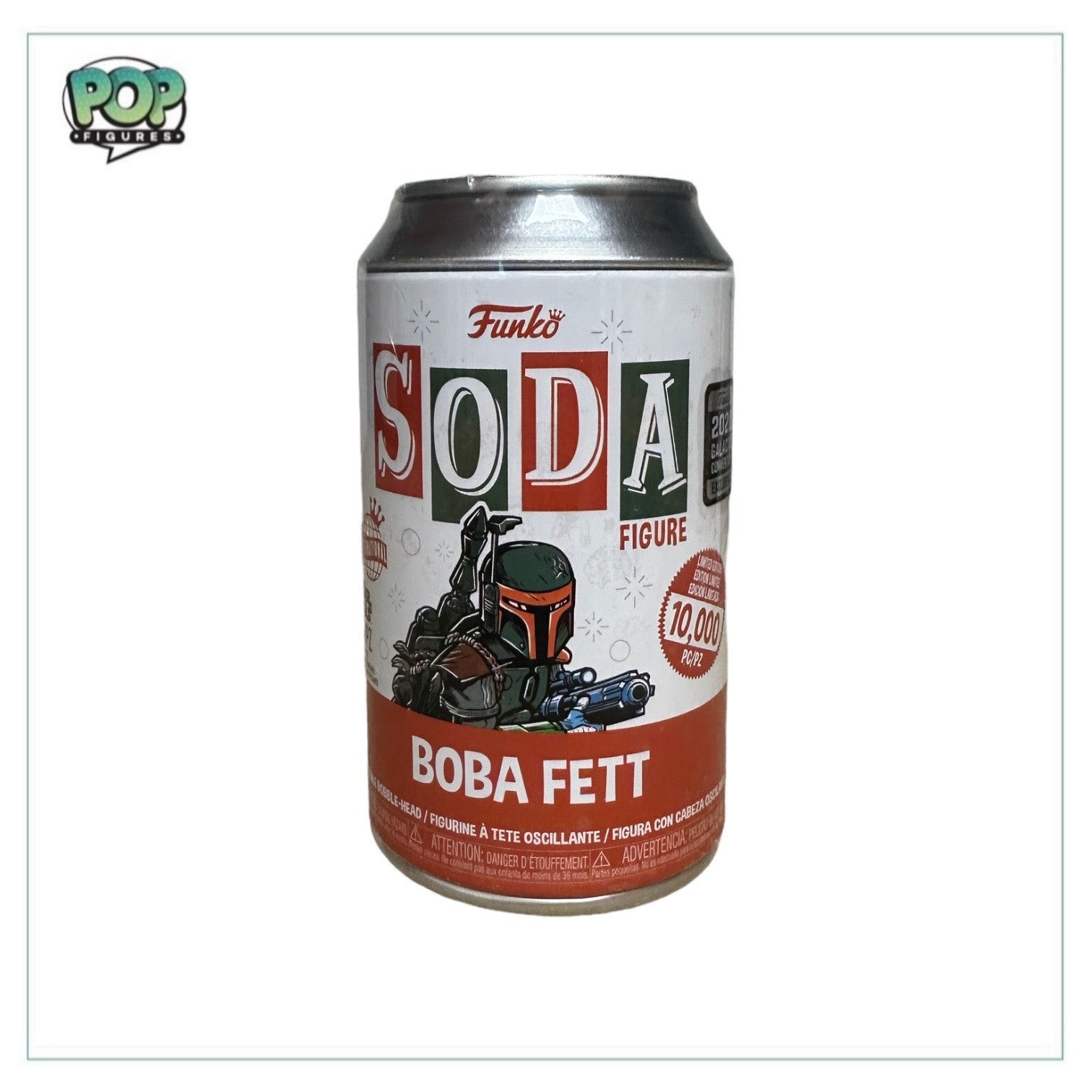 Boba Fett Funko Soda Vinyl Figure, Star Wars, 2022 Galactic Convention Exclusive, limited to 10,000 pieces, chance of chase variant.