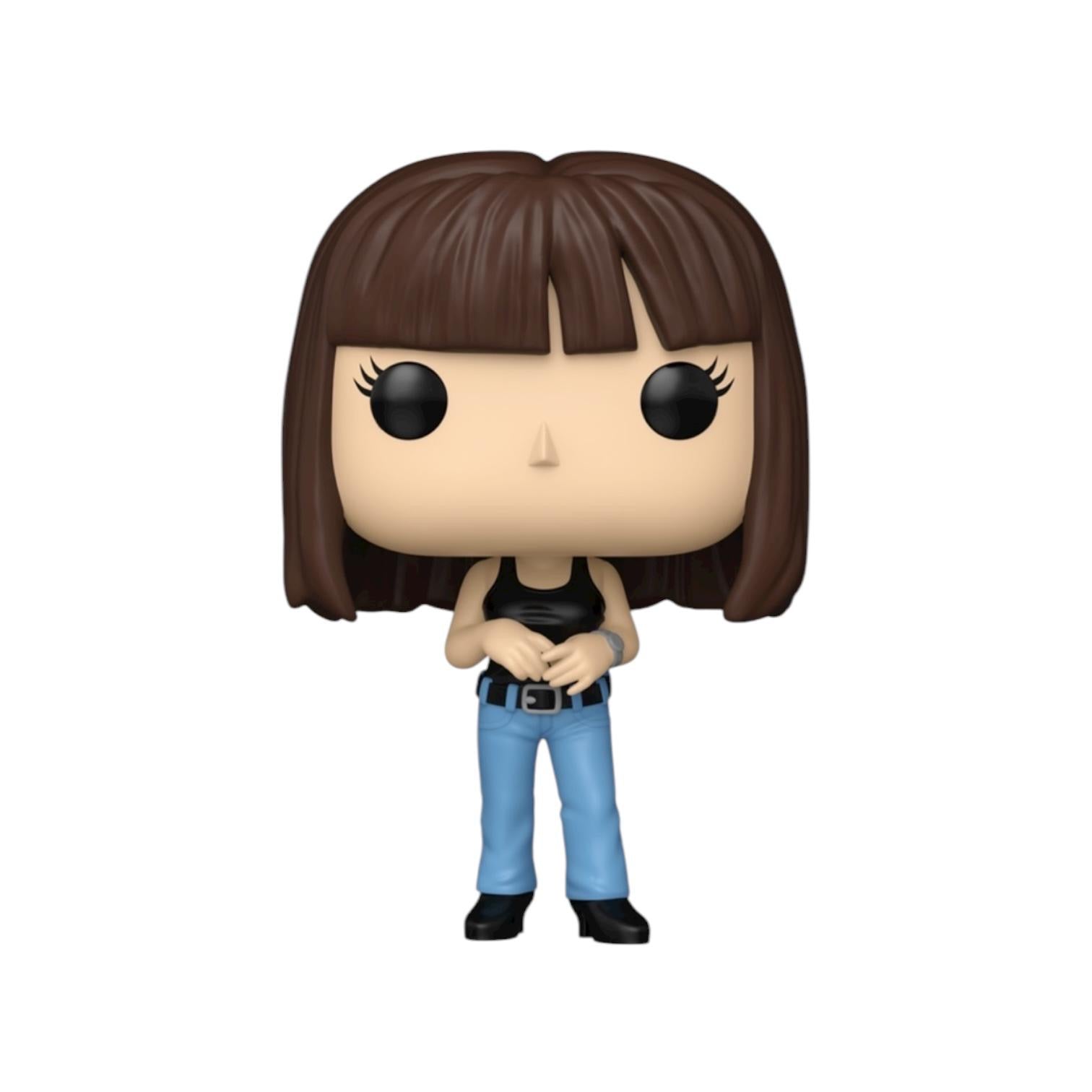 Funko Pop! vinyl figure with brown hair and a black top on a white background