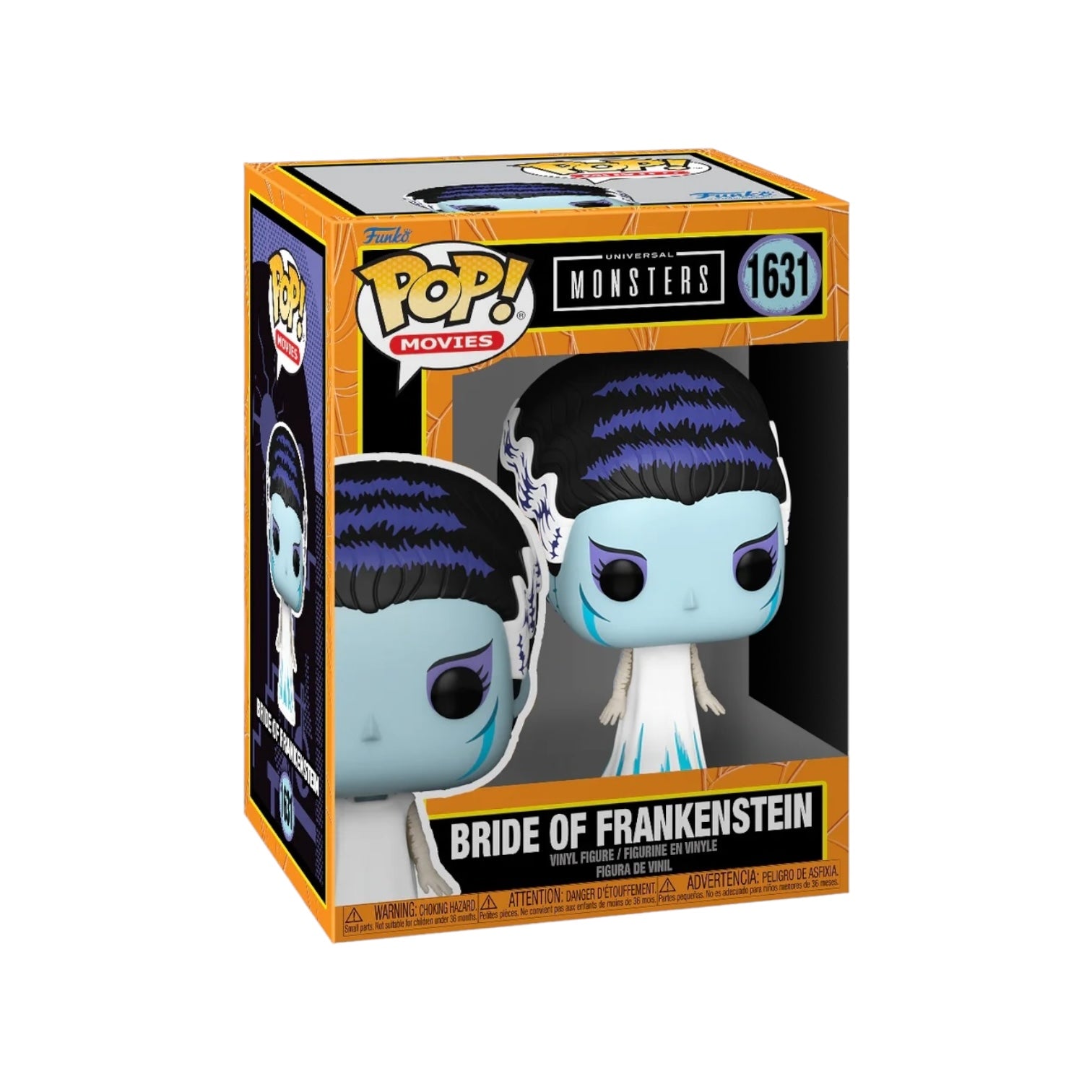 Deco-style Funko Pop! figure of Bride of Frankenstein, capturing her classic horror look from Universal Monsters series.