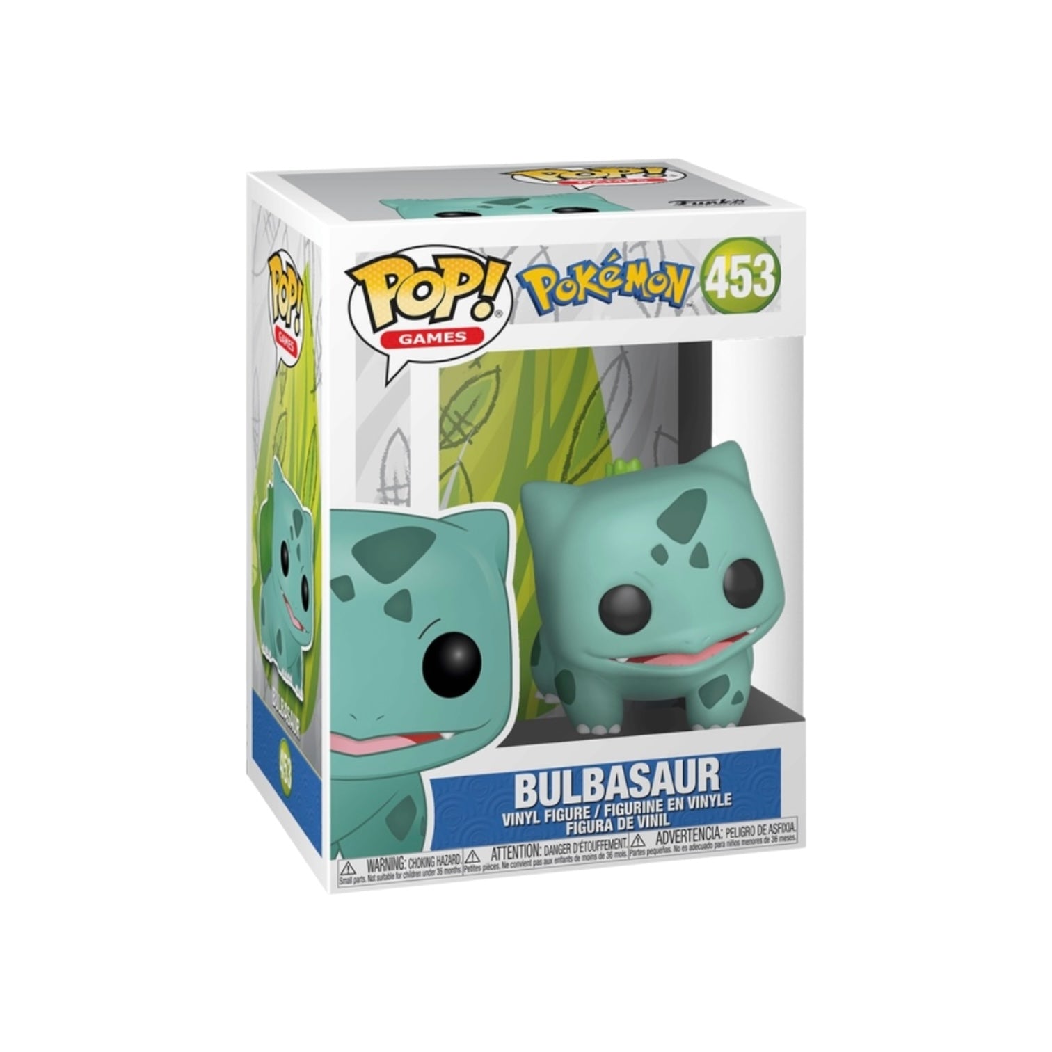Funko Pop! vinyl figure packaging of Bulbasaur from Pokemon on a white background