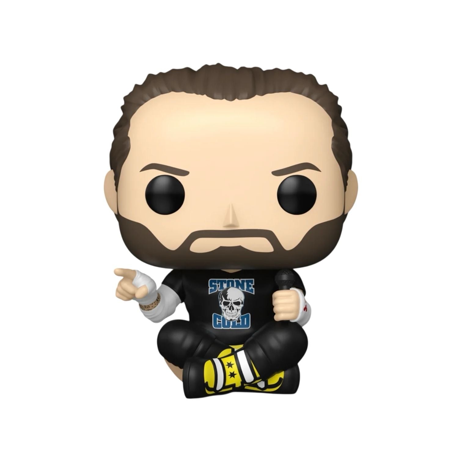 Funko Pop! vinyl figure with a black shirt featuring a logo on a white background