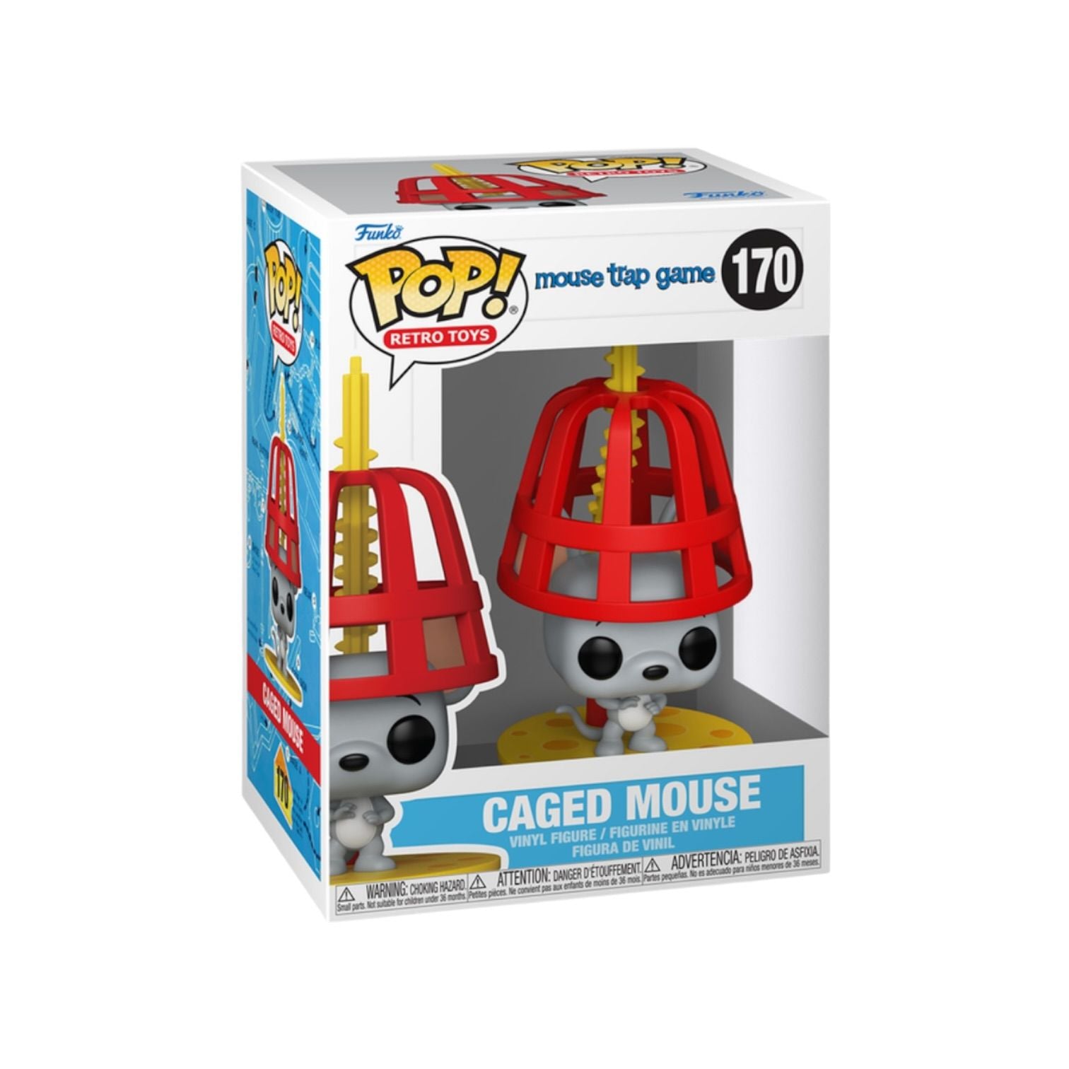 Funko Pop! vinyl figure of a caged mouse toy with packaging on a white background
