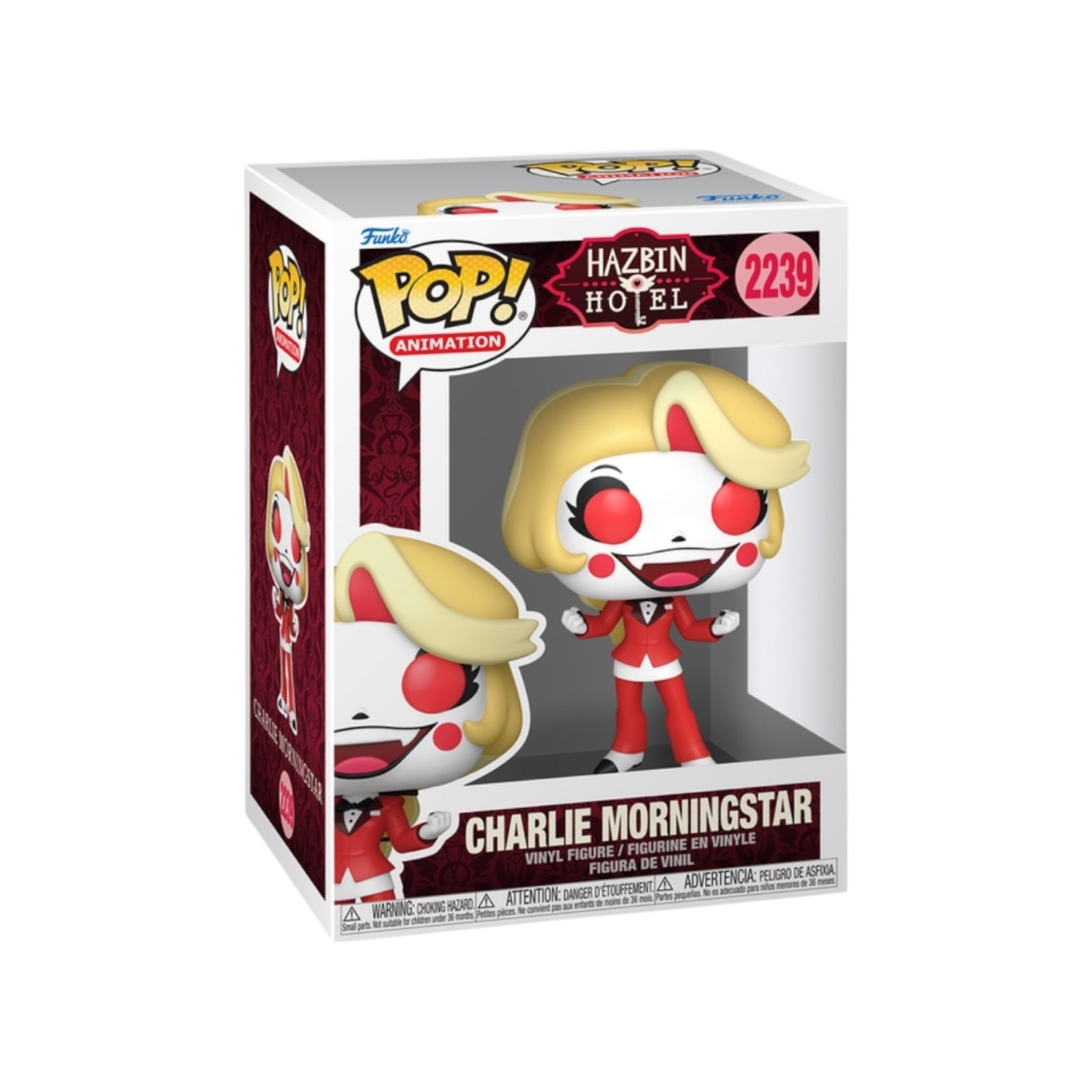 Funko Pop! vinyl figure packaging of Charlie Morningstar from Hazbin Hotel on a white background