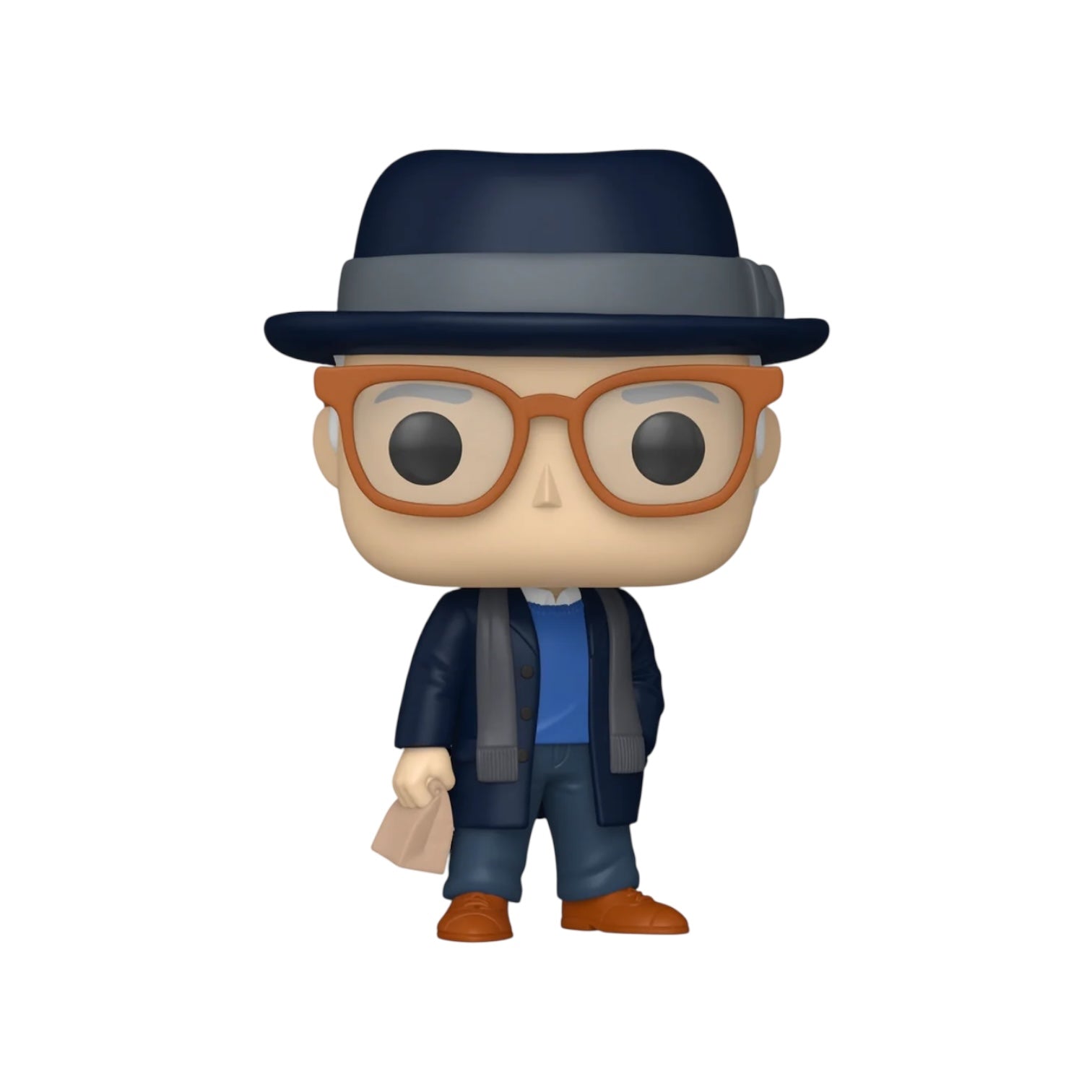 Funko Pop! vinyl figure of a character wearing a hat, glasses, and coat on a white background
