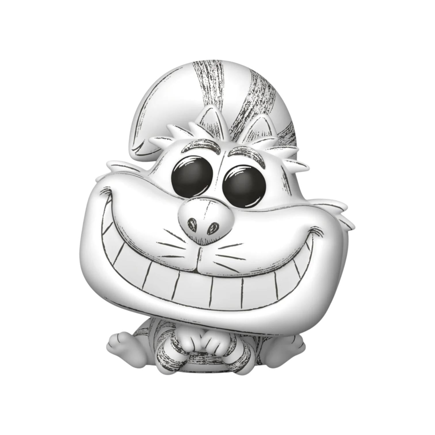 Silver figurine of a cartoon character with a white background