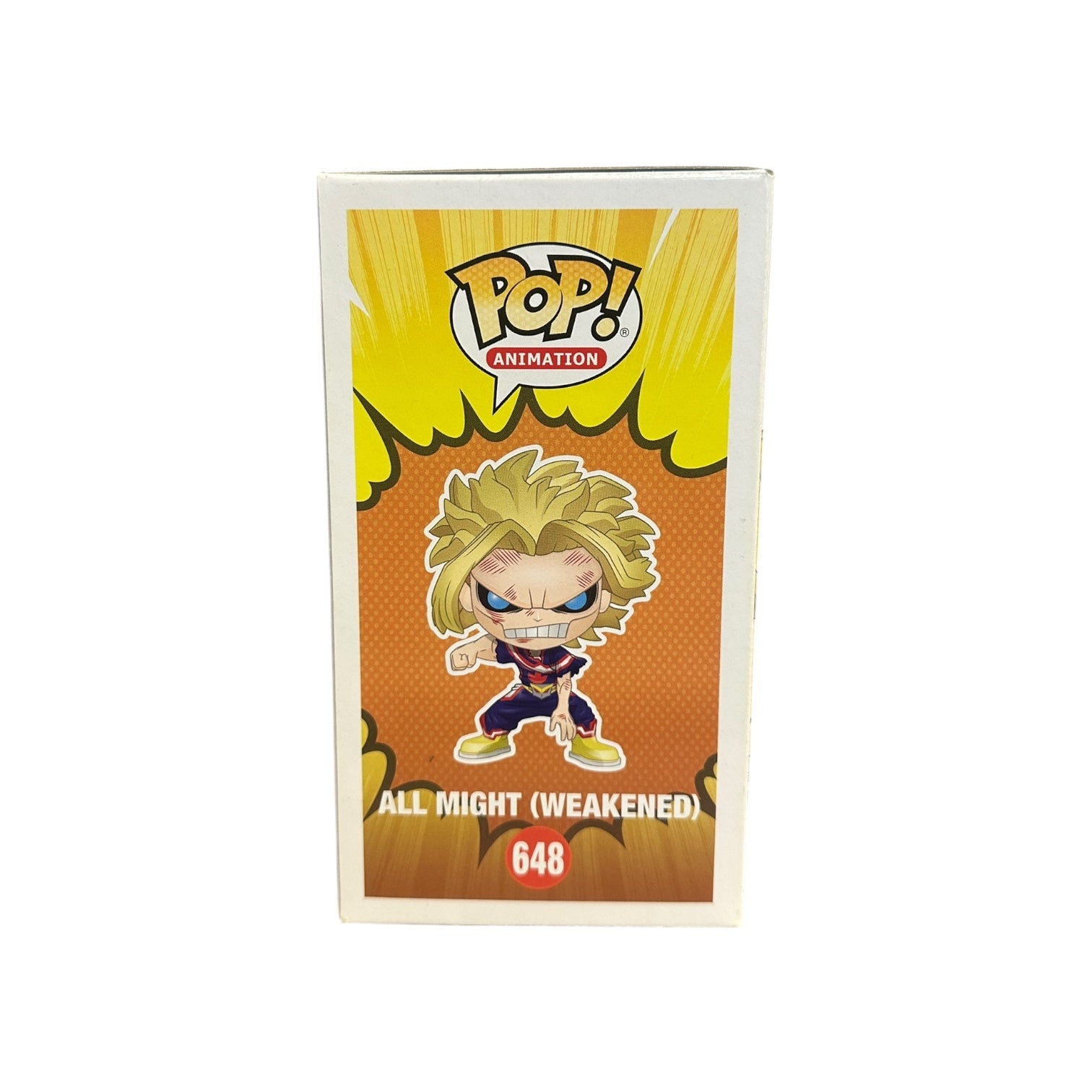 Christopher Sabat Signed All Might (Weakened) #648 (Glows in the Dark) Funko Pop! - My Hero Academia - Special Edition Side